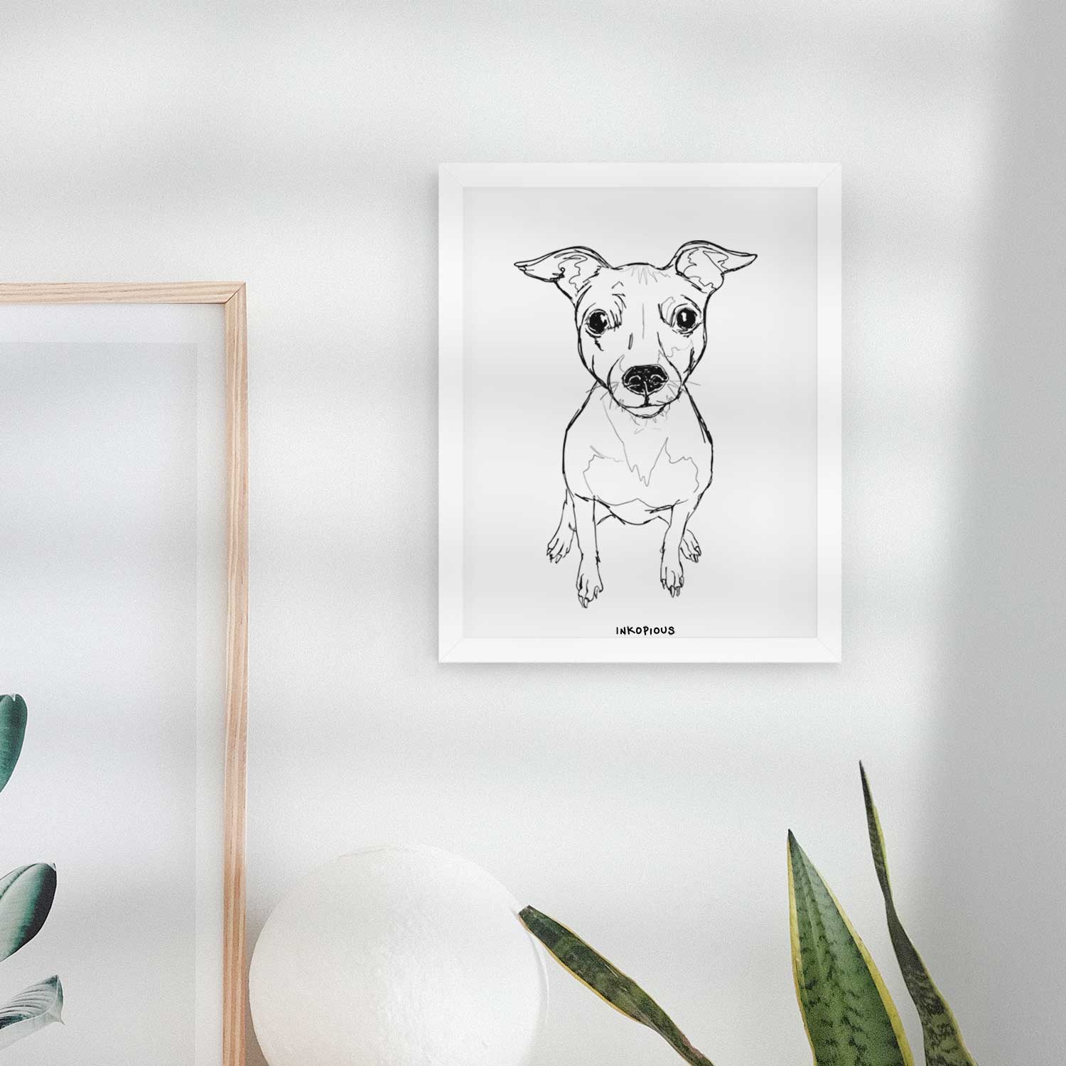 Doodled Little Lucy the American Hairless Terrier Art Print