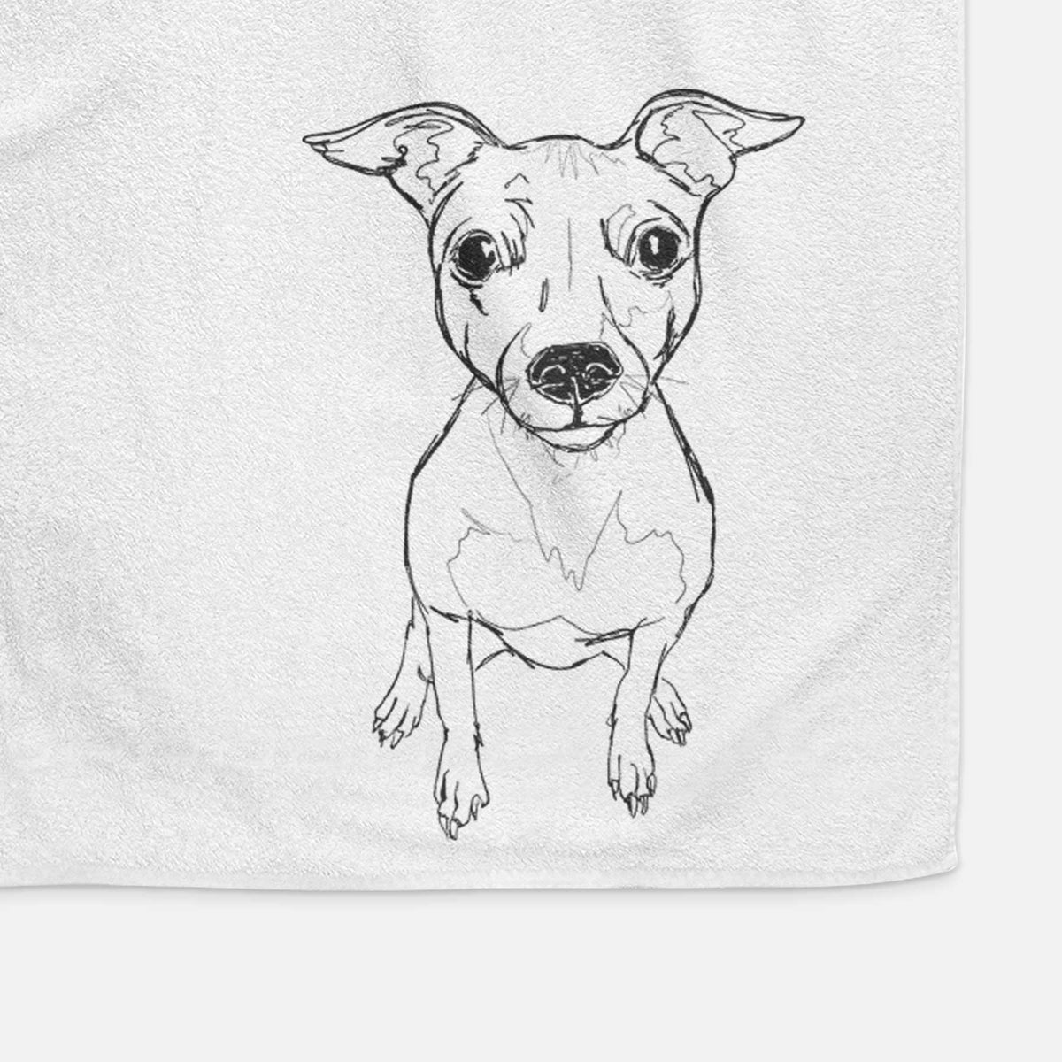 Doodled Little Lucy the American Hairless Terrier Decorative Hand Towel