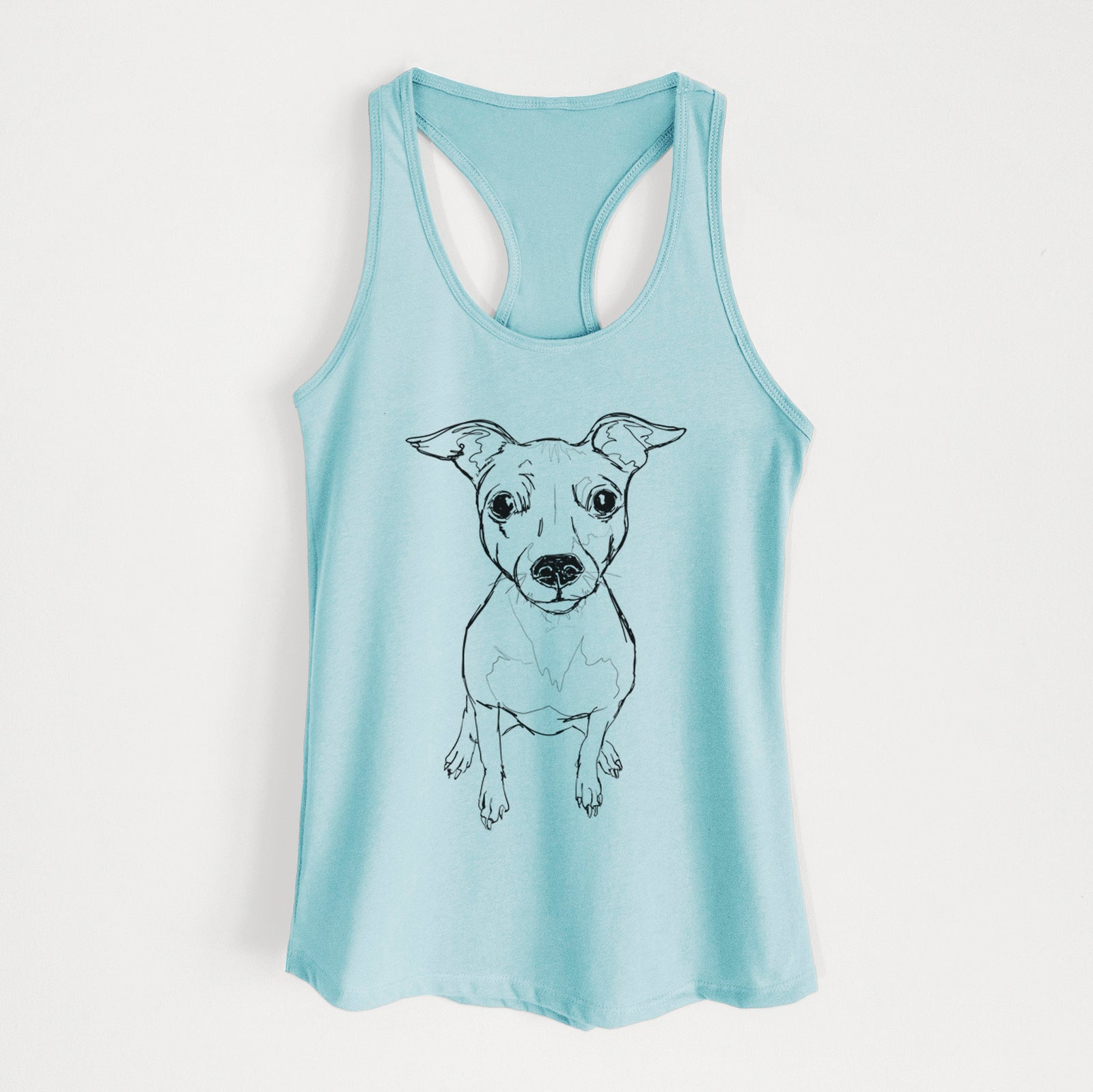 Doodled Little Lucy the American Hairless Terrier - Women's Racerback Tanktop