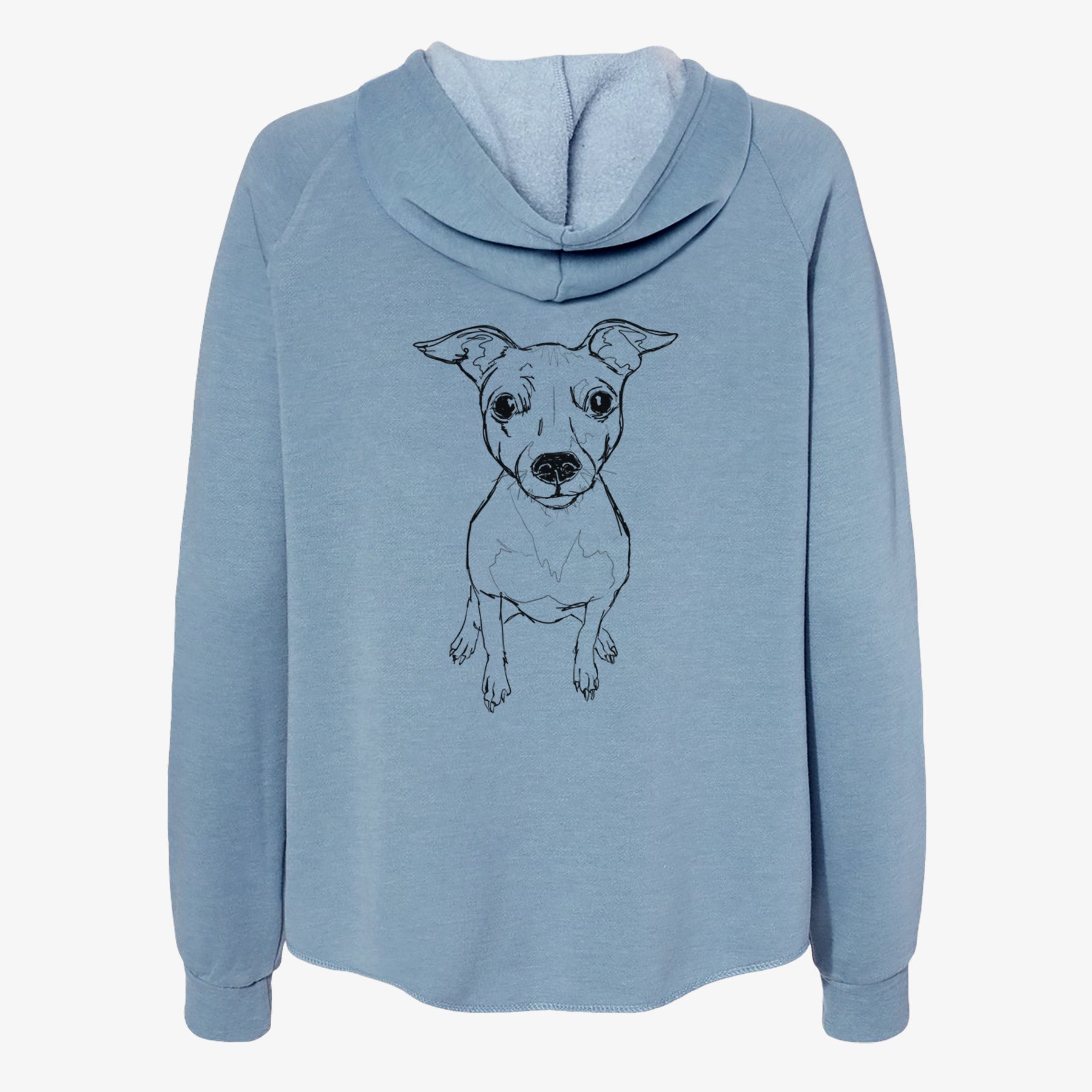 Doodled Little Lucy the American Hairless Terrier - Women's Cali Wave Zip-Up Sweatshirt