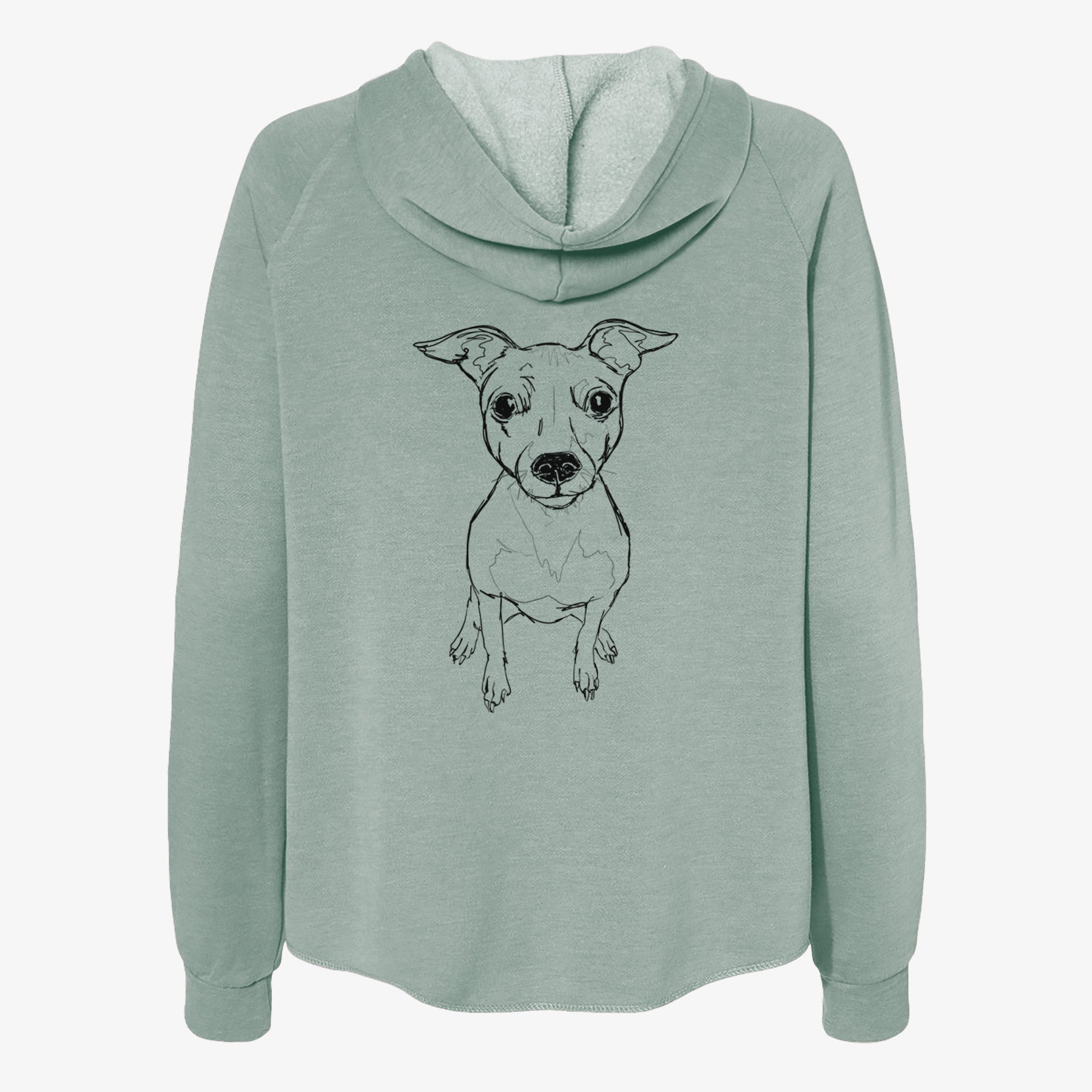 Doodled Little Lucy the American Hairless Terrier - Women's Cali Wave Zip-Up Sweatshirt