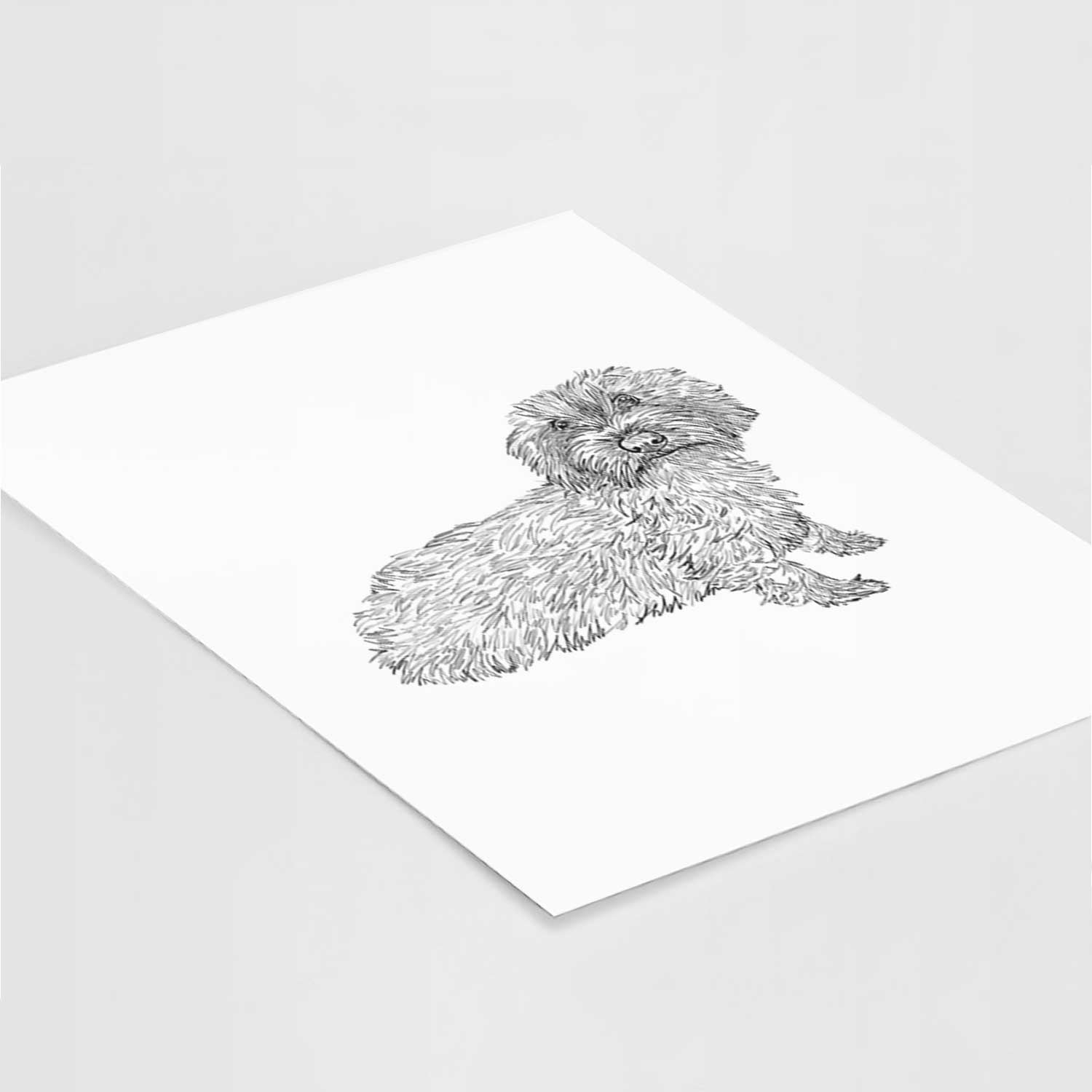 Doodled Logan the Mini Wirehaired Dachshund Art Print