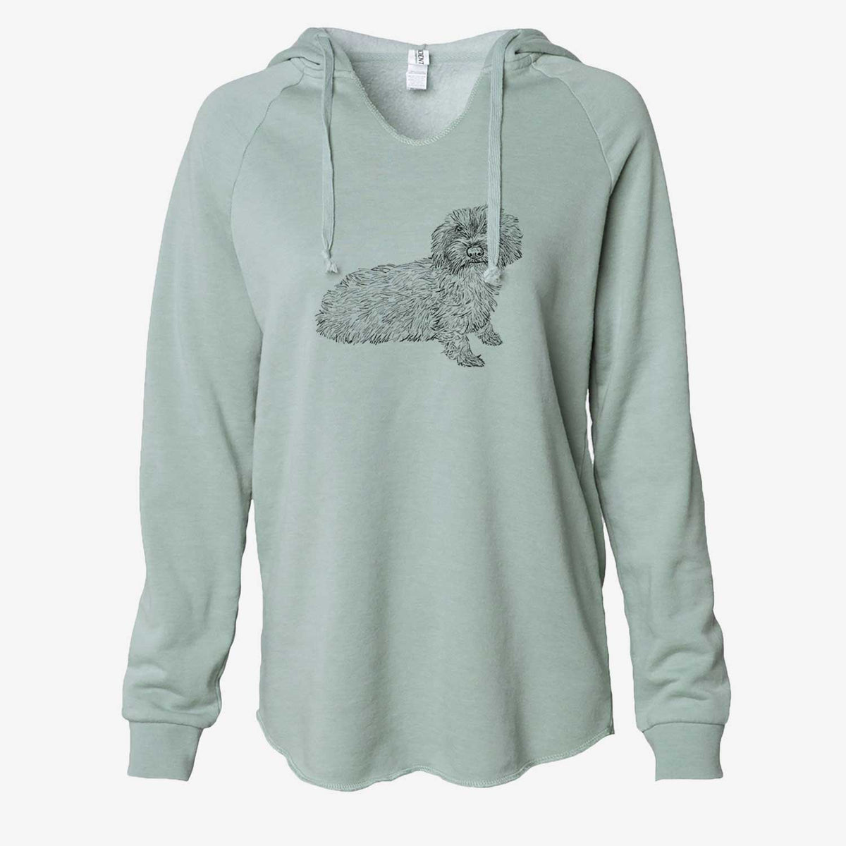 Doodled Logan the Mini Wirehaired Dachshund - Cali Wave Hooded Sweatshirt