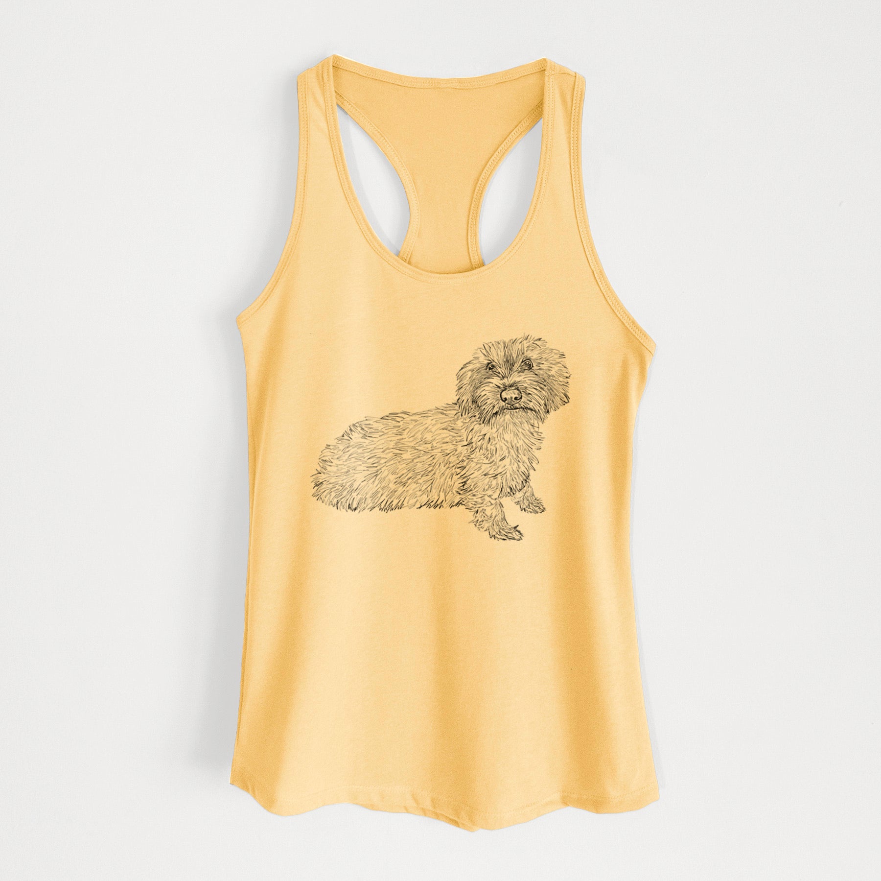 Doodled Logan the Mini Wirehaired Dachshund - Women's Racerback Tanktop