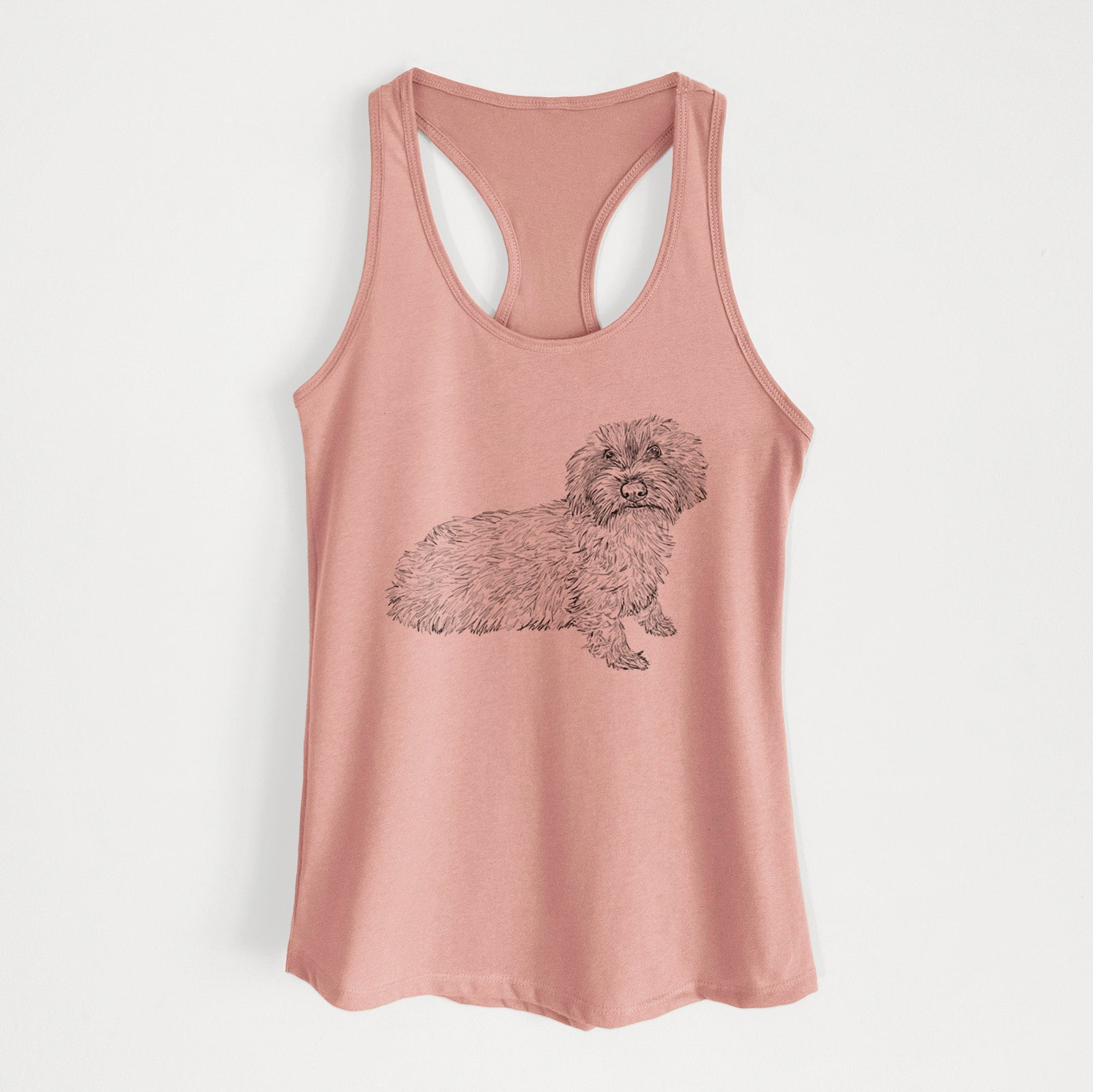Doodled Logan the Mini Wirehaired Dachshund - Women's Racerback Tanktop