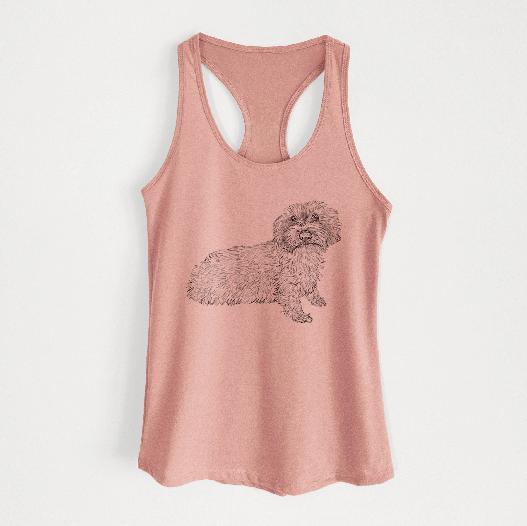 Doodled Logan the Mini Wirehaired Dachshund - Women's Racerback Tanktop