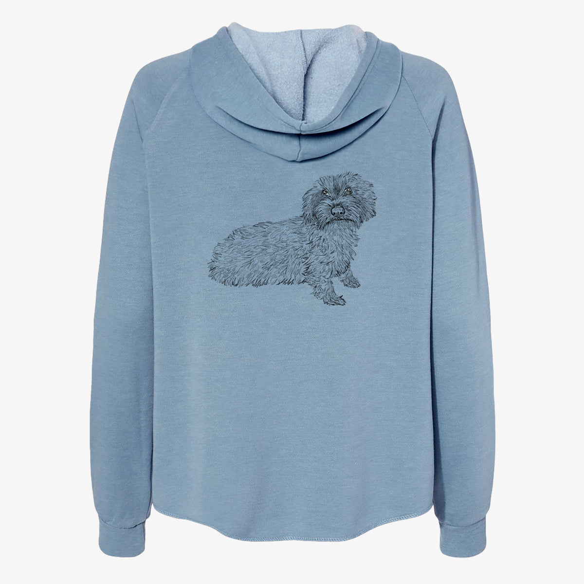 Doodled Logan the Mini Wirehaired Dachshund - Women's Cali Wave Zip-Up Sweatshirt