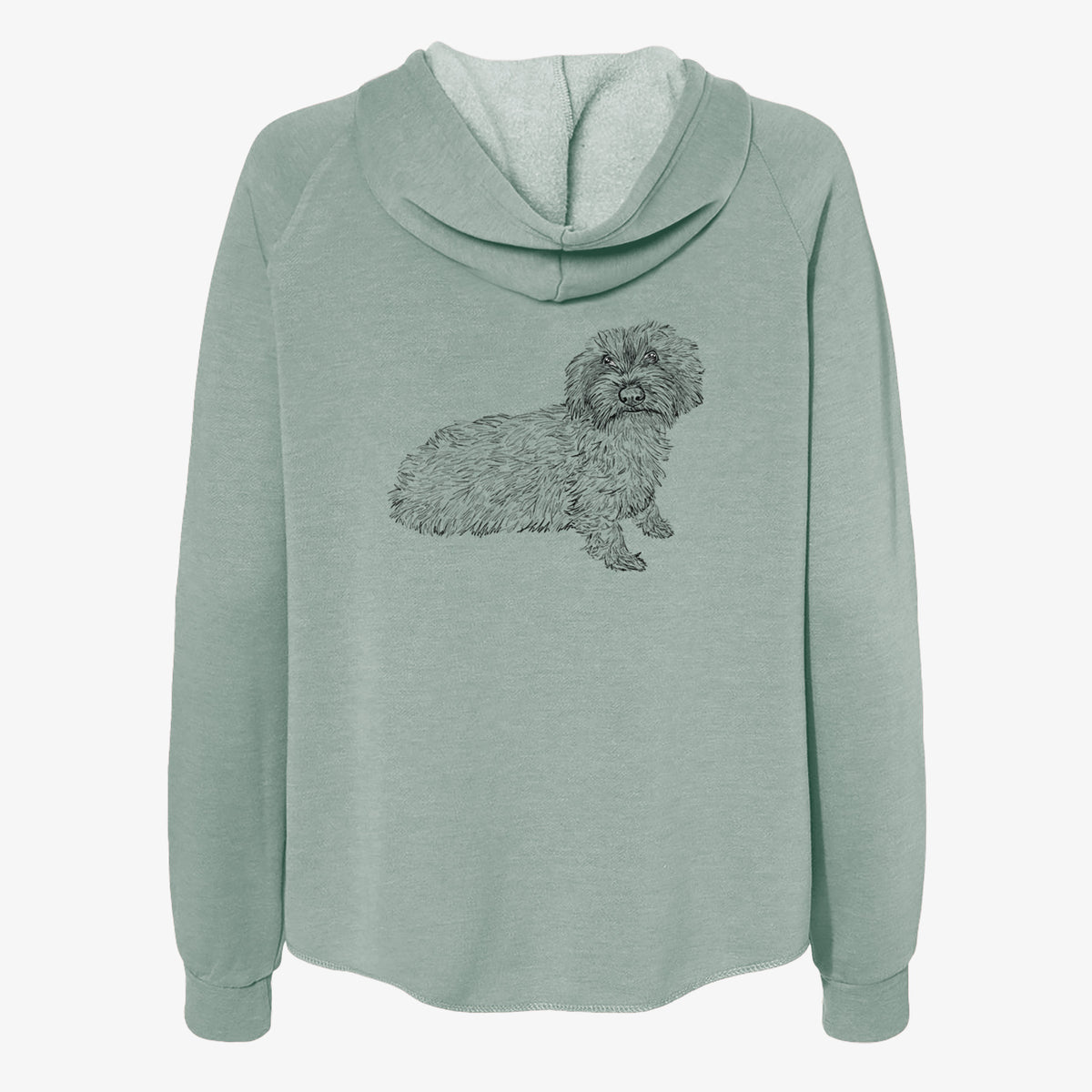 Doodled Logan the Mini Wirehaired Dachshund - Women's Cali Wave Zip-Up Sweatshirt