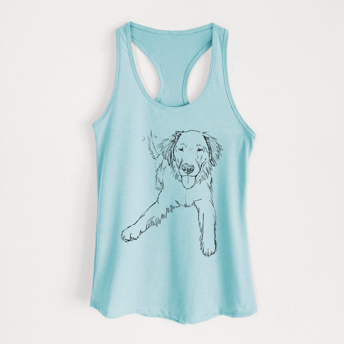 Doodled Loganator the Golden Retriever - Women&#39;s Racerback Tanktop