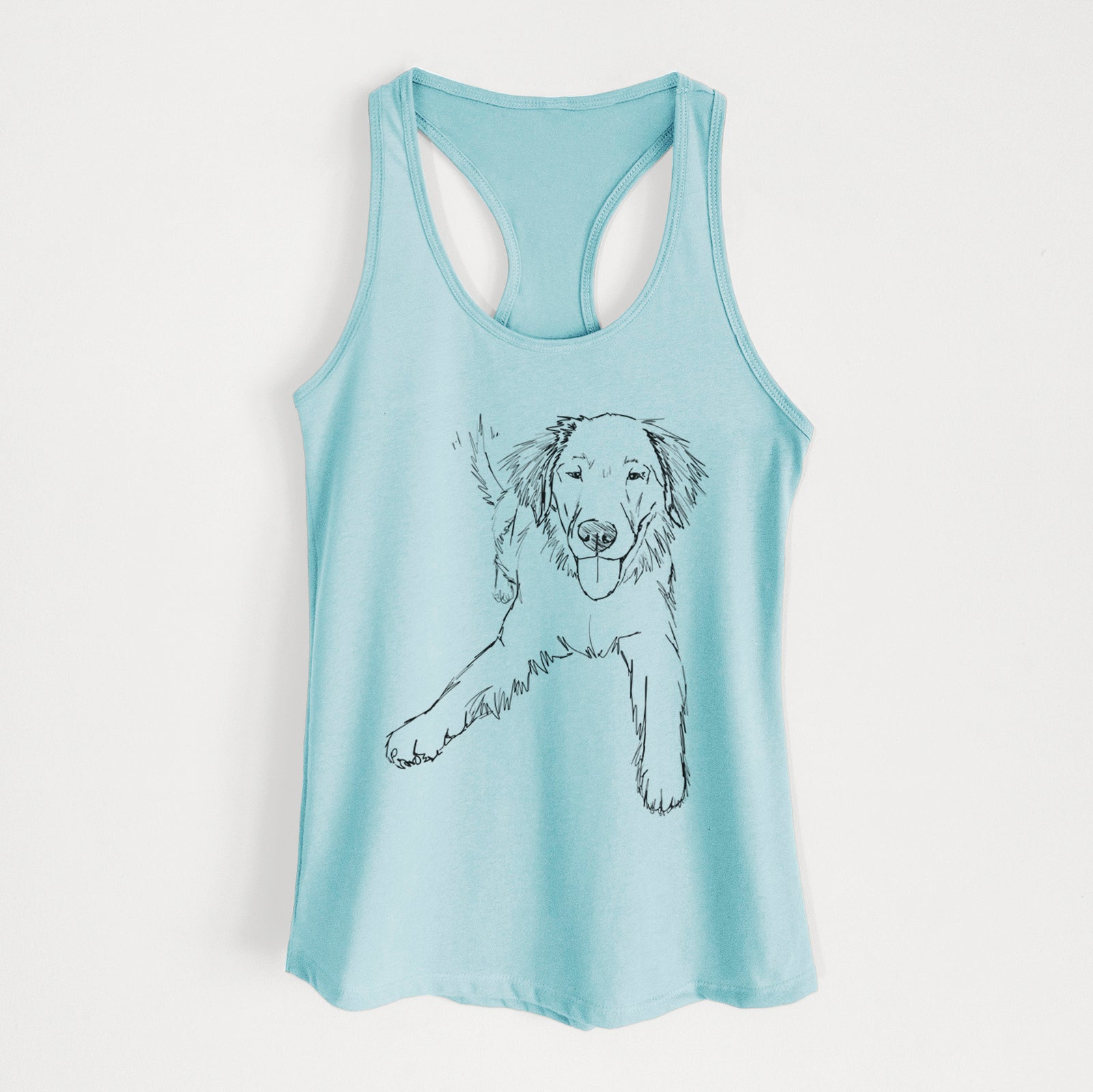 Doodled Loganator the Golden Retriever - Women's Racerback Tanktop