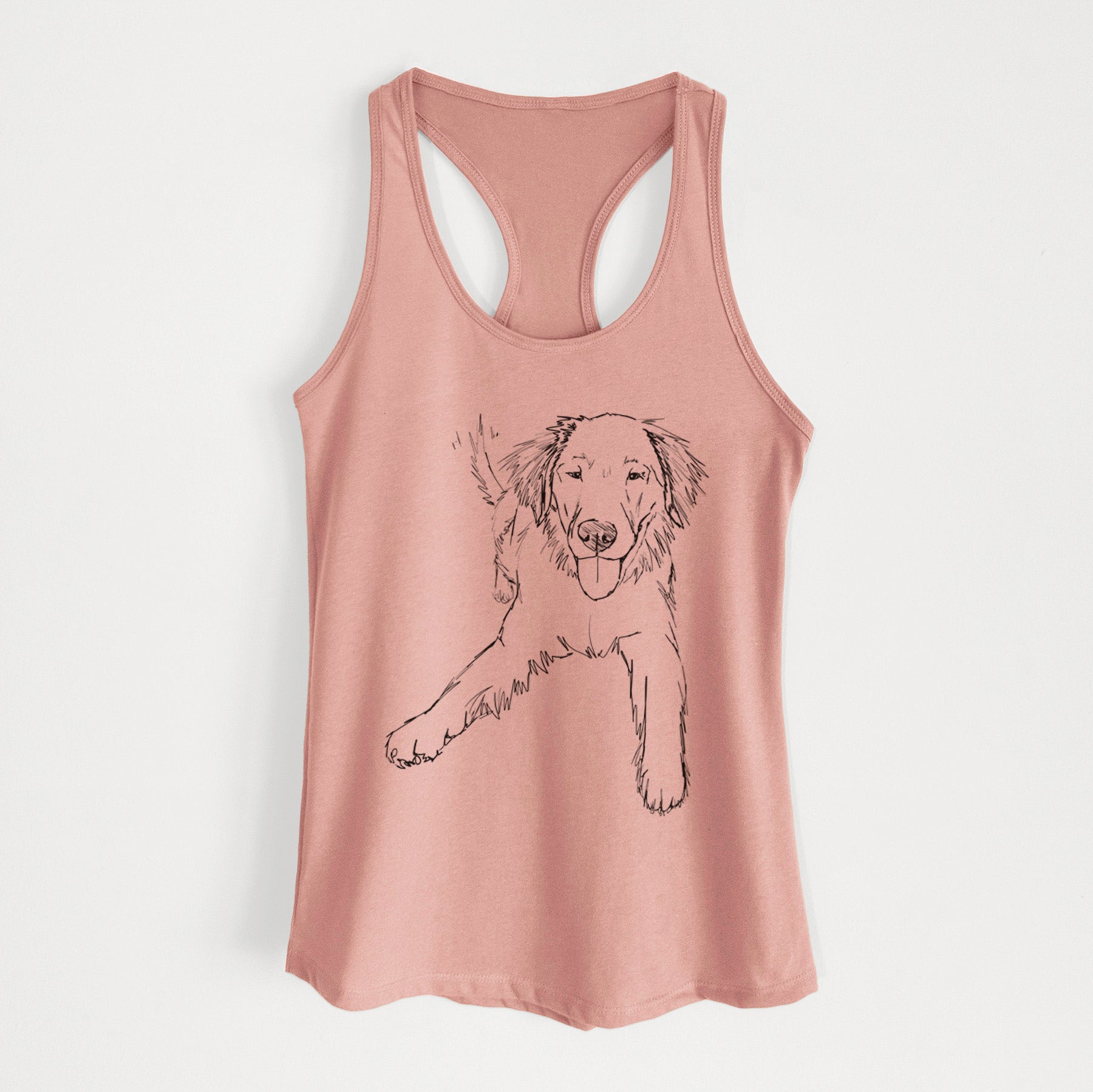 Doodled Loganator the Golden Retriever - Women's Racerback Tanktop