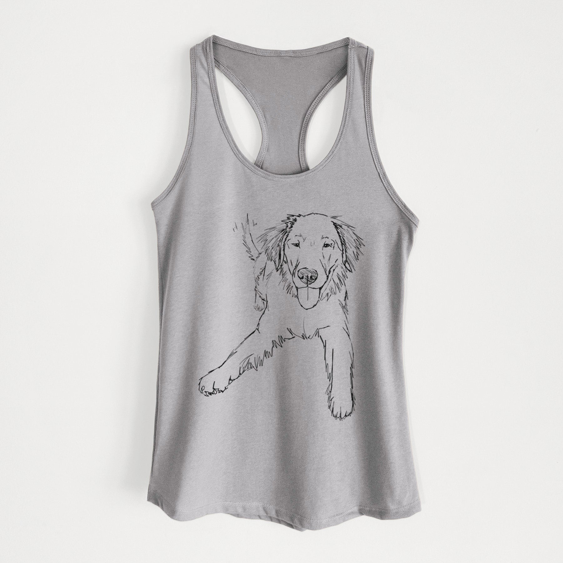 Doodled Loganator the Golden Retriever - Women's Racerback Tanktop