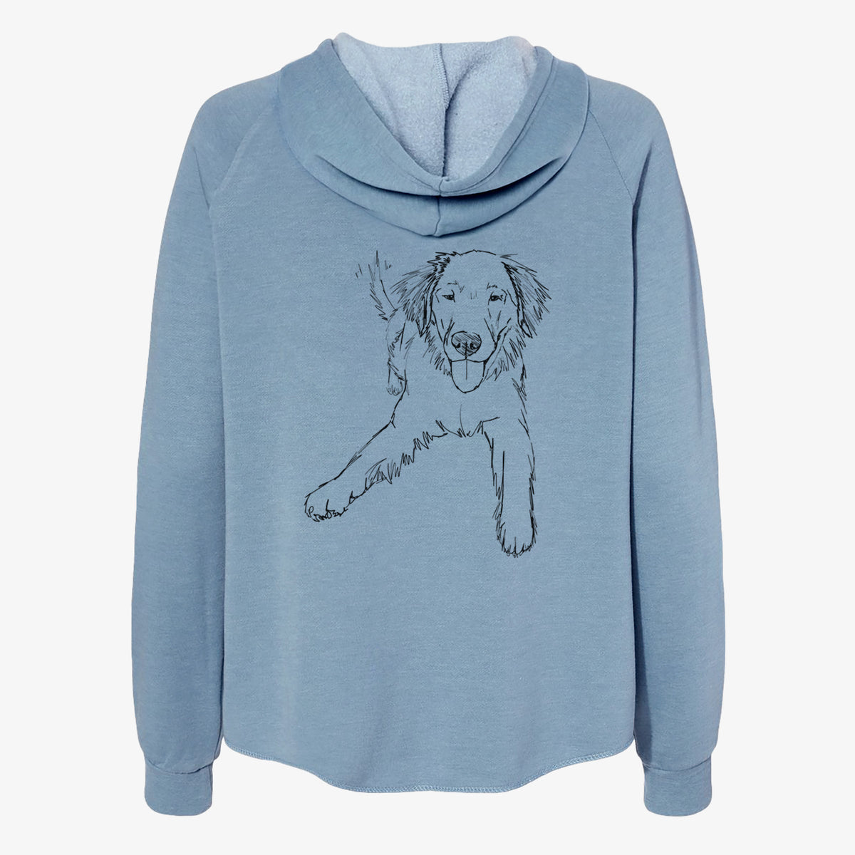 Doodled Loganator the Golden Retriever - Women's Cali Wave Zip-Up Sweatshirt