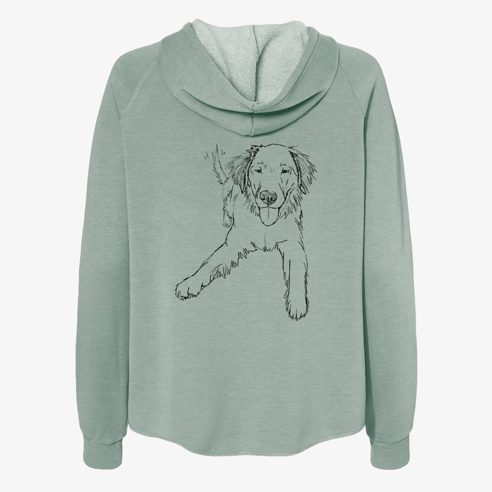Doodled Loganator the Golden Retriever - Women's Cali Wave Zip-Up Sweatshirt