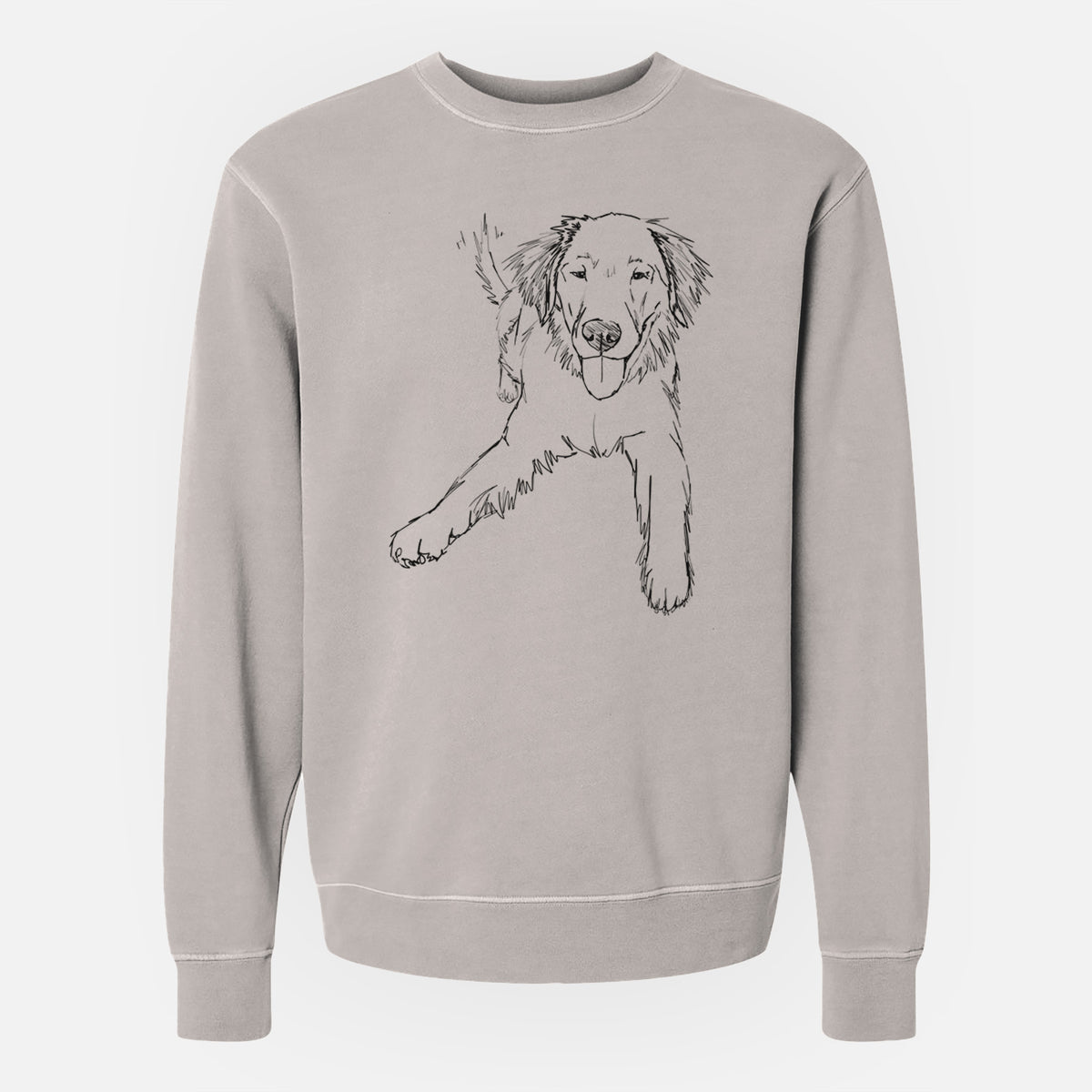 Doodled Loganator the Golden Retriever - Unisex Pigment Dyed Crew Sweatshirt