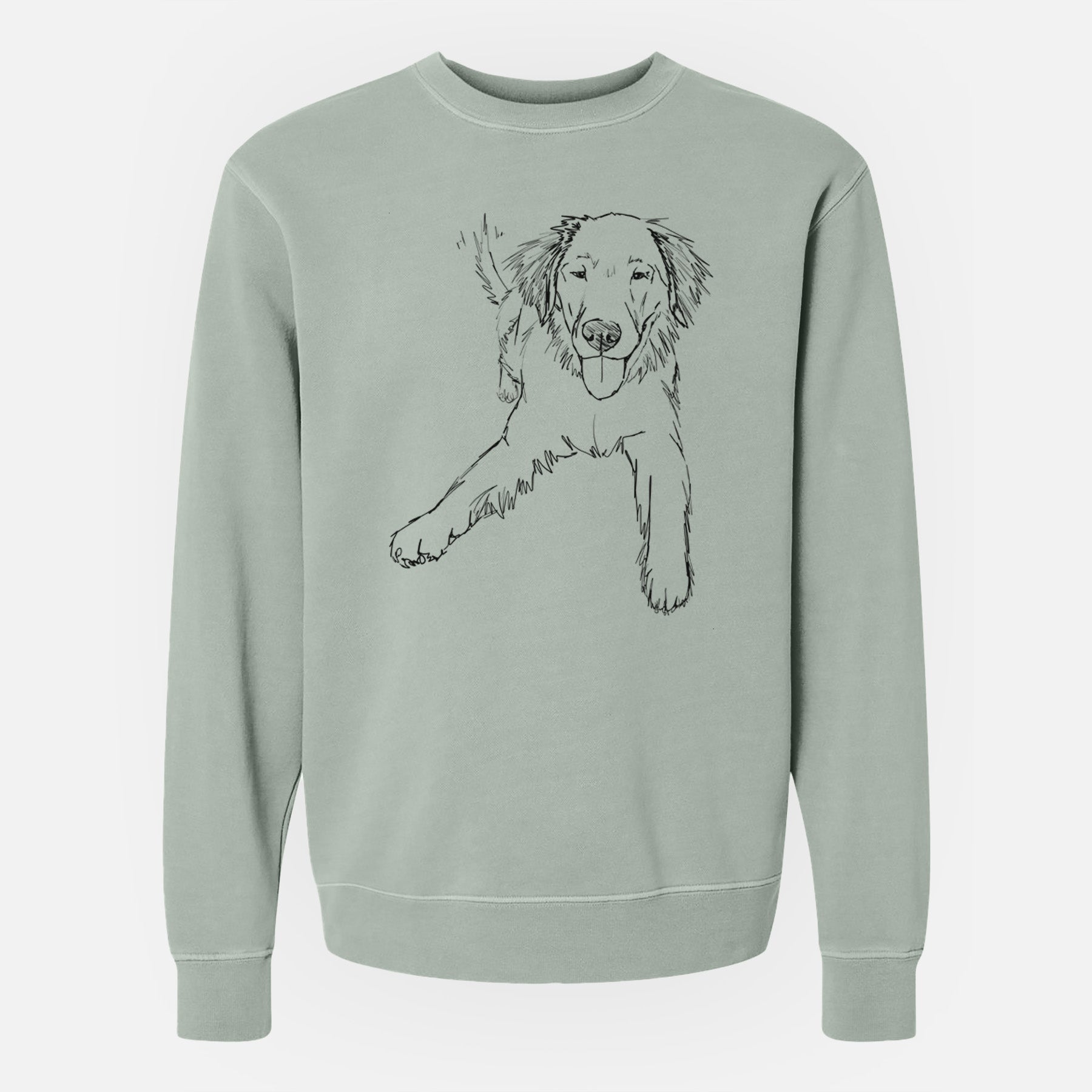 Doodled Loganator the Golden Retriever - Unisex Pigment Dyed Crew Sweatshirt