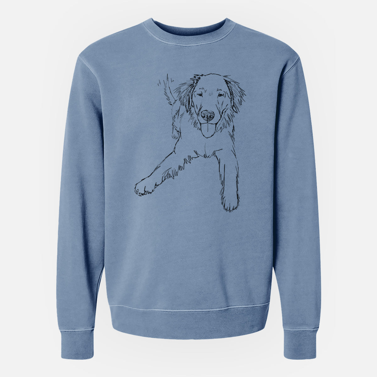 Doodled Loganator the Golden Retriever - Unisex Pigment Dyed Crew Sweatshirt