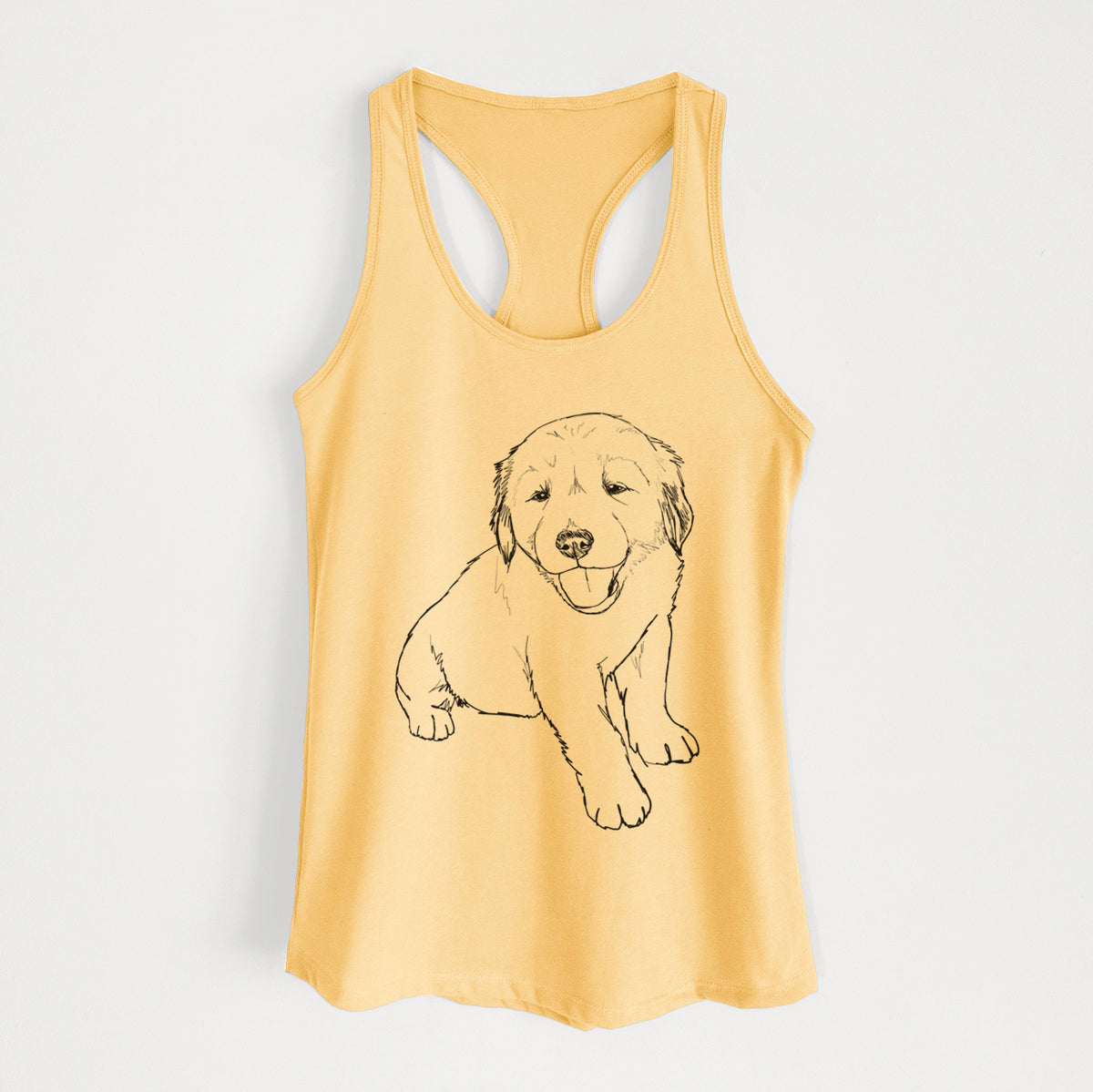 Doodled Loganator the Golden Retriever Puppy - Women's Racerback Tanktop