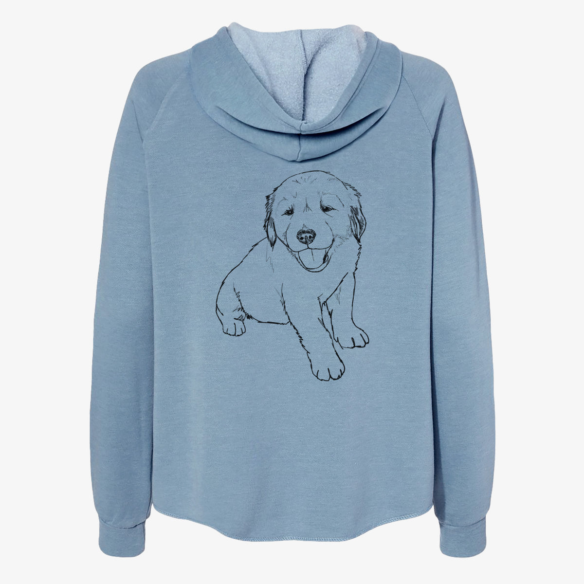 Doodled Loganator the Golden Retriever Puppy - Women's Cali Wave Zip-Up Sweatshirt