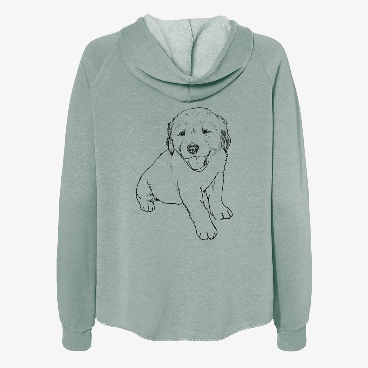 Doodled Loganator the Golden Retriever Puppy - Women's Cali Wave Zip-Up Sweatshirt