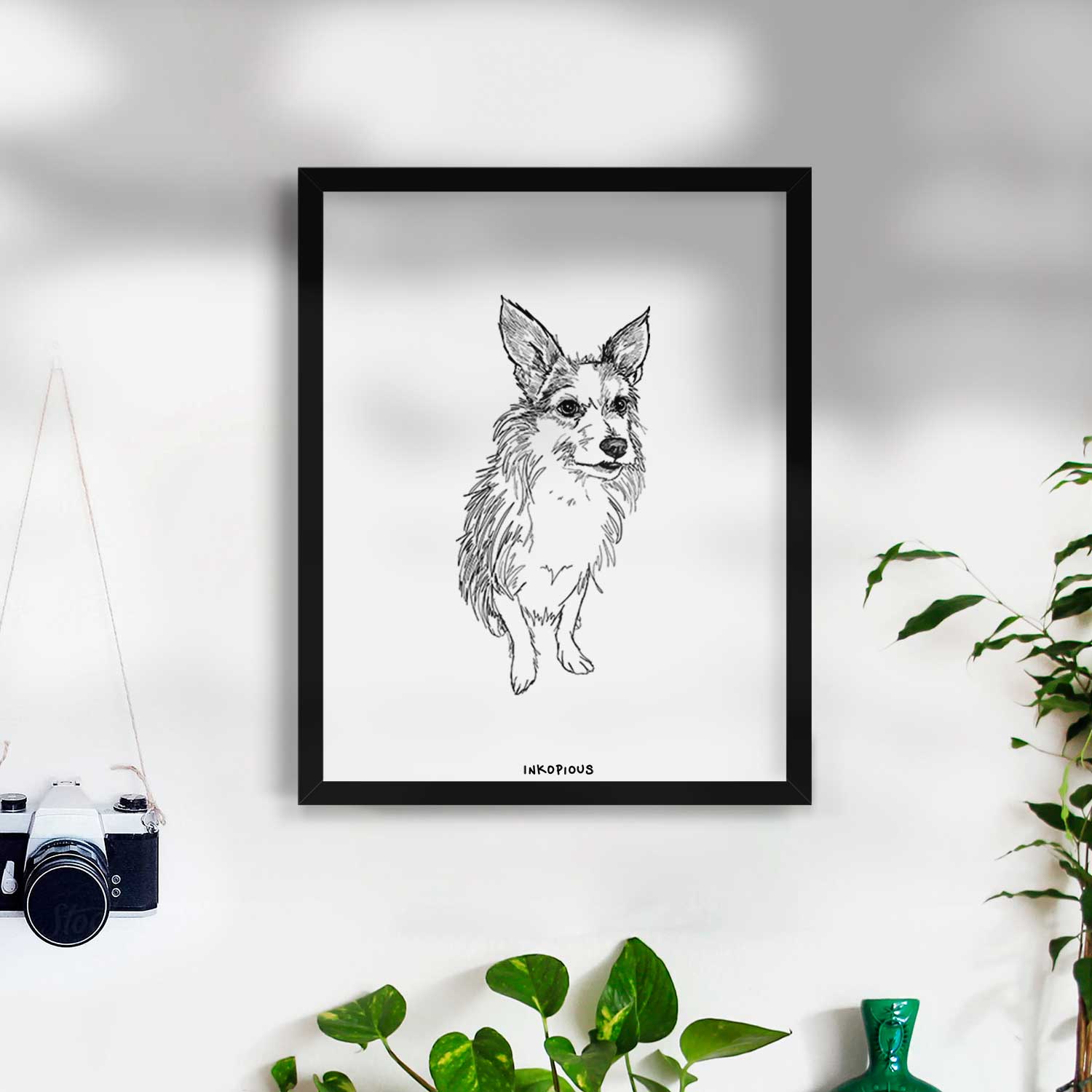 Doodled Lola the Terrier Mix Art Print