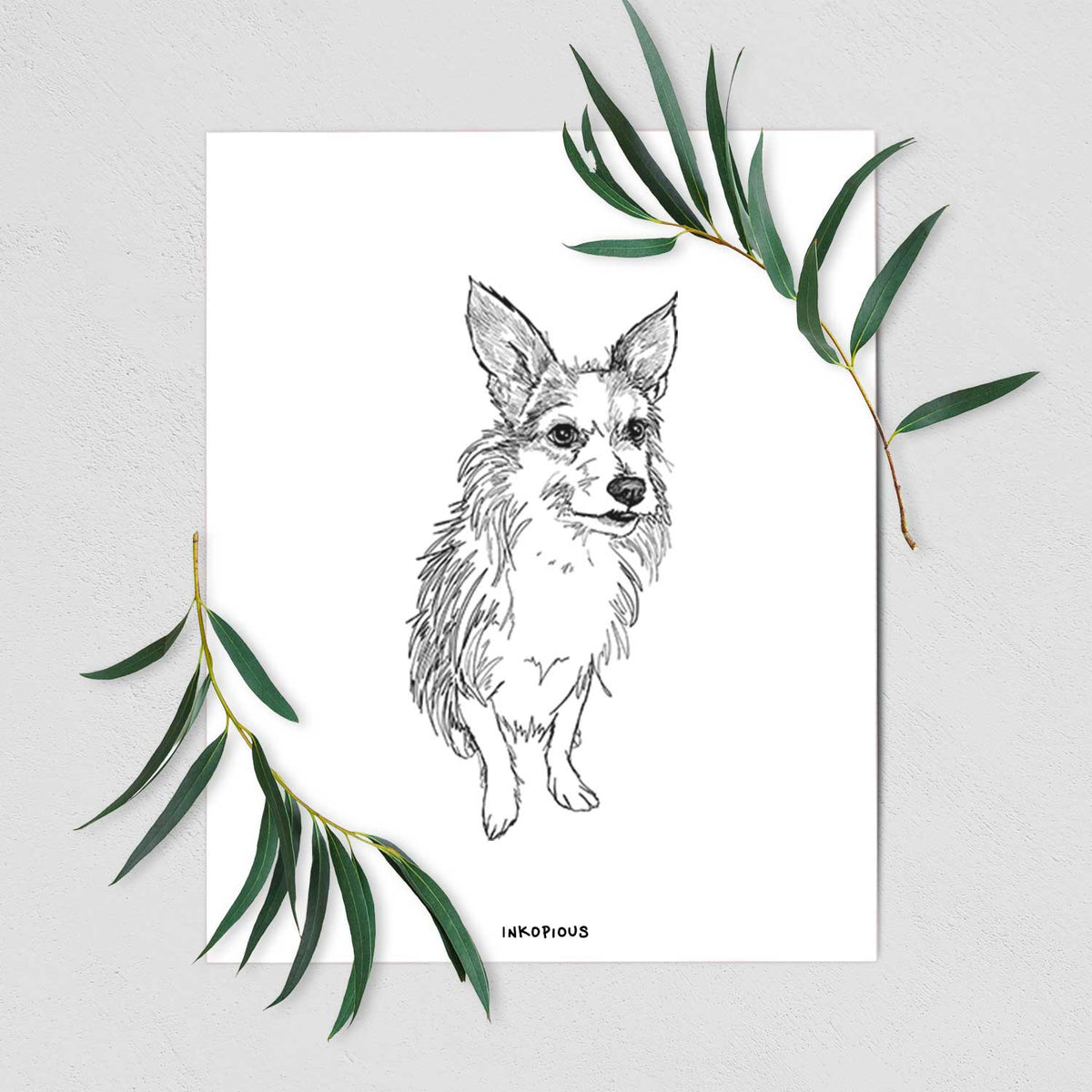 Doodled Lola the Terrier Mix Art Print