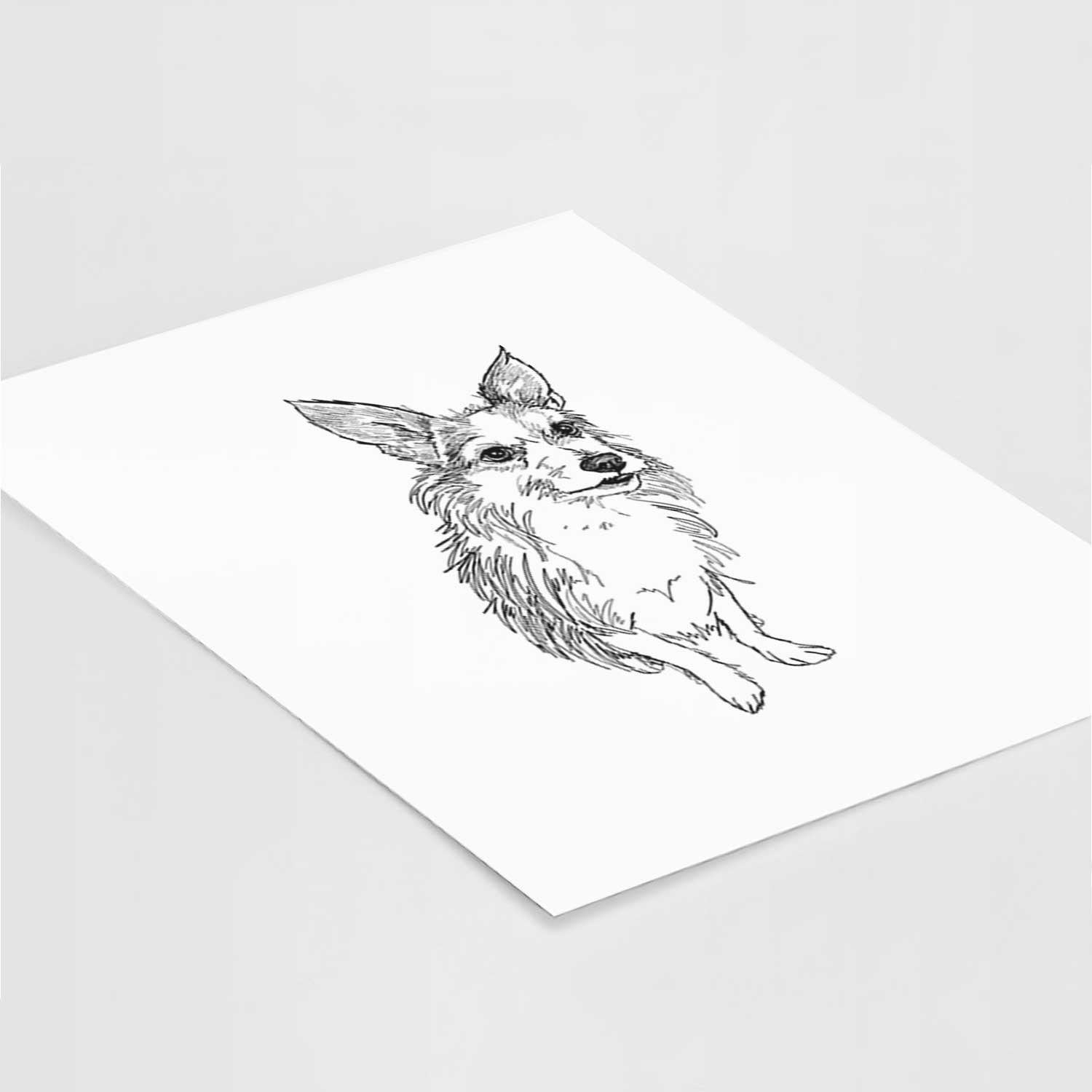 Doodled Lola the Terrier Mix Art Print