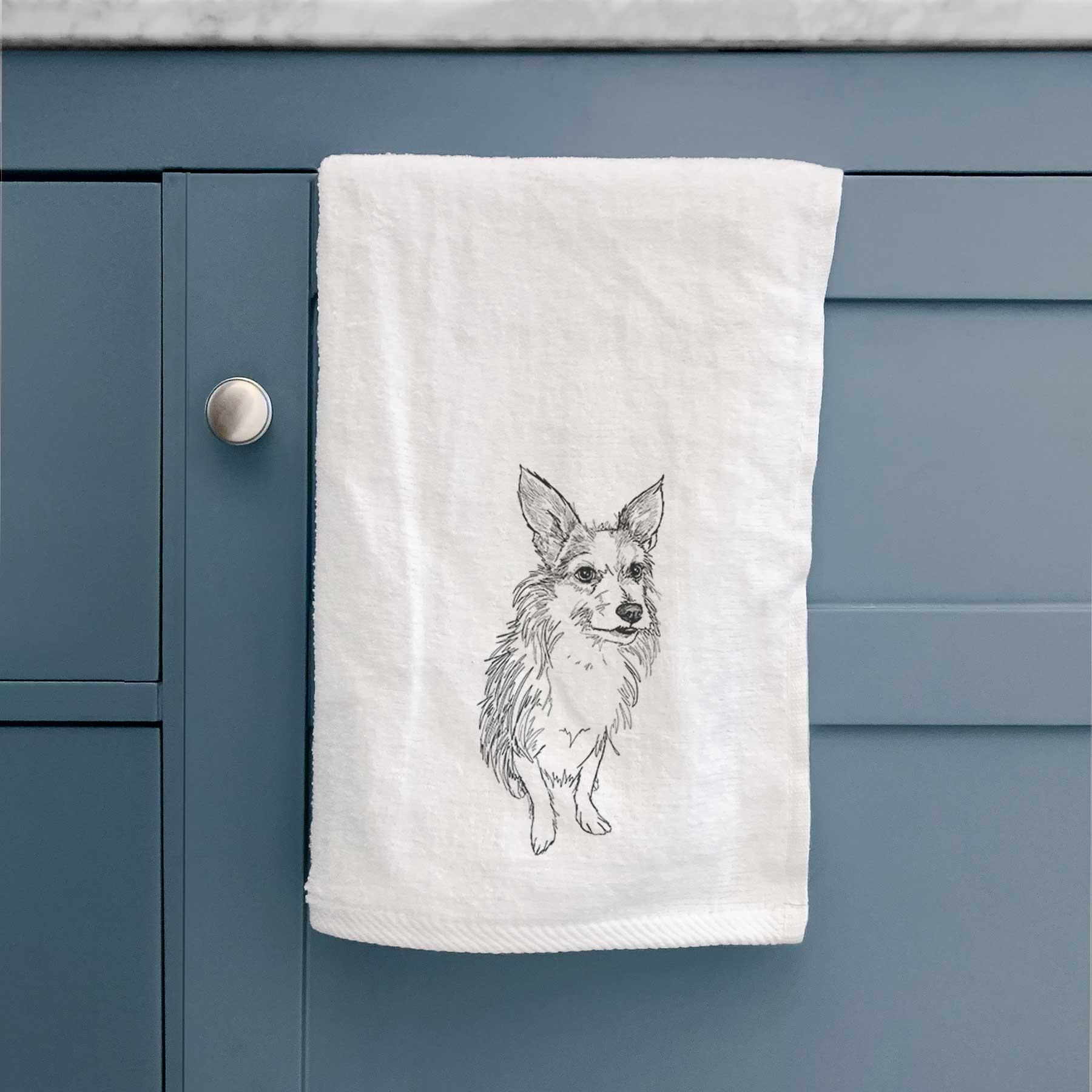 Doodled Lola the Terrier Mix Decorative Hand Towel