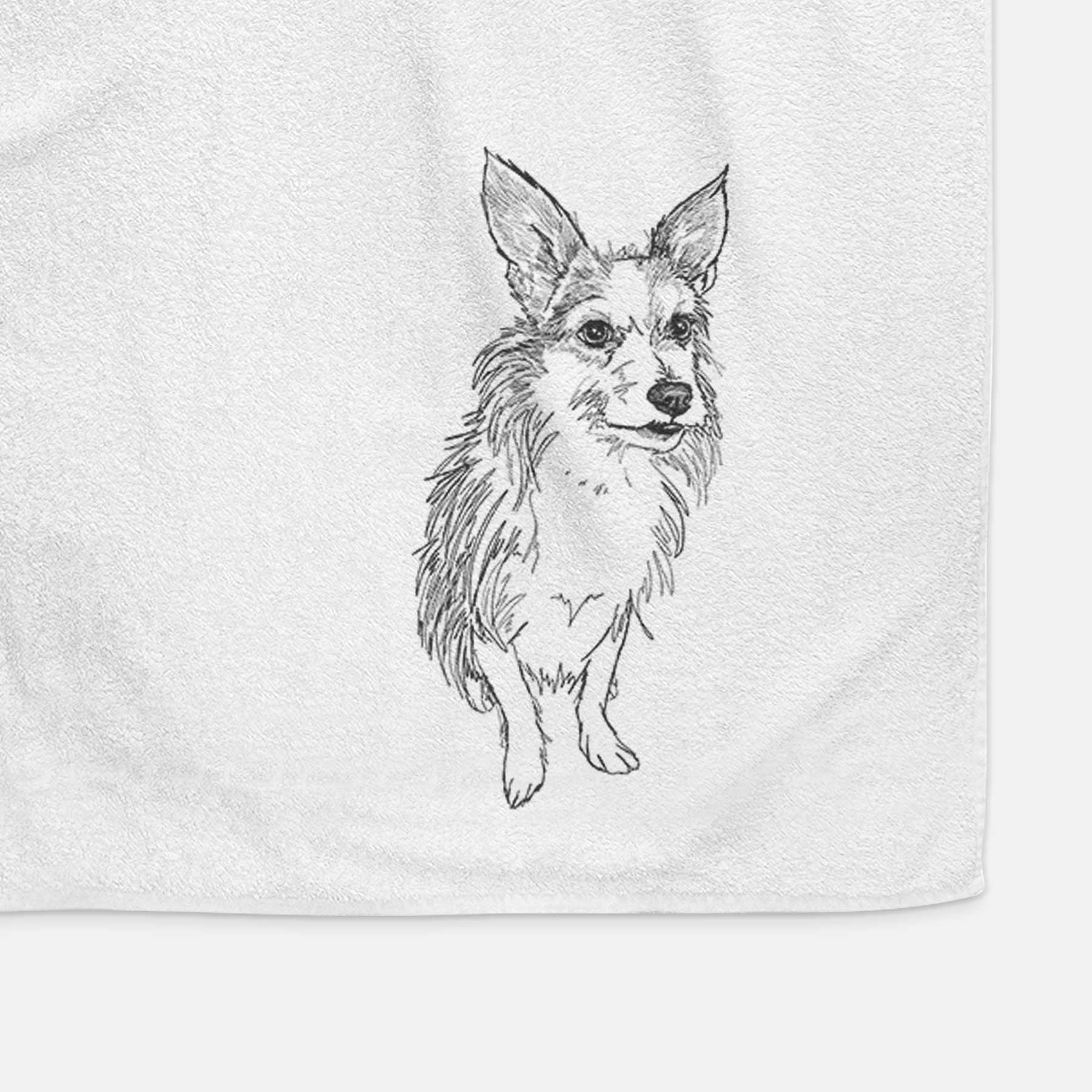 Doodled Lola the Terrier Mix Decorative Hand Towel