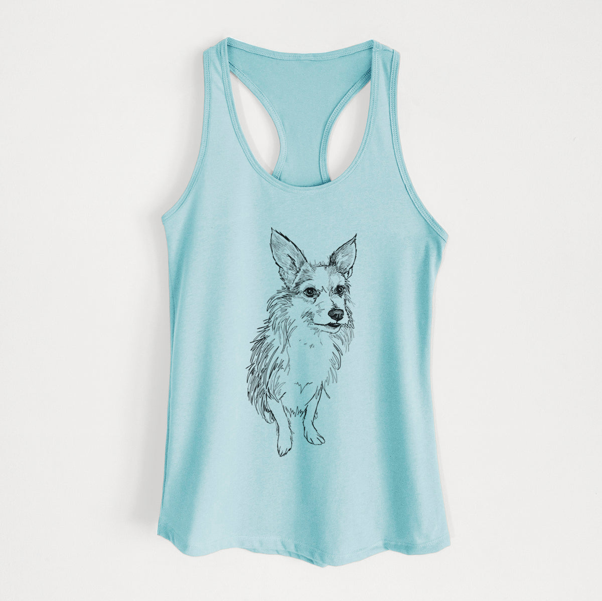 Doodled Lola the Terrier Mix - Women&#39;s Racerback Tanktop