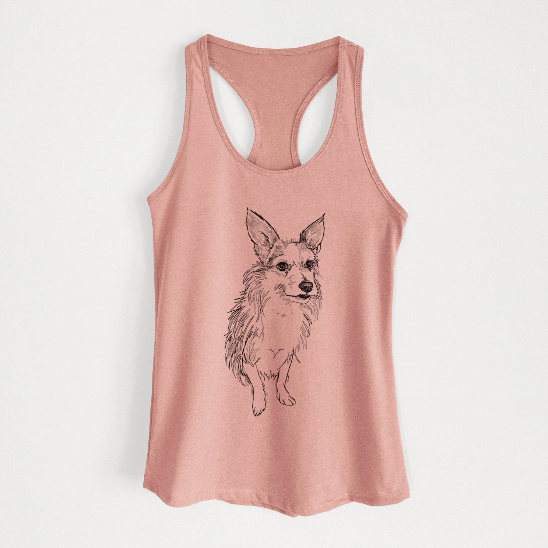 Doodled Lola the Terrier Mix - Women's Racerback Tanktop