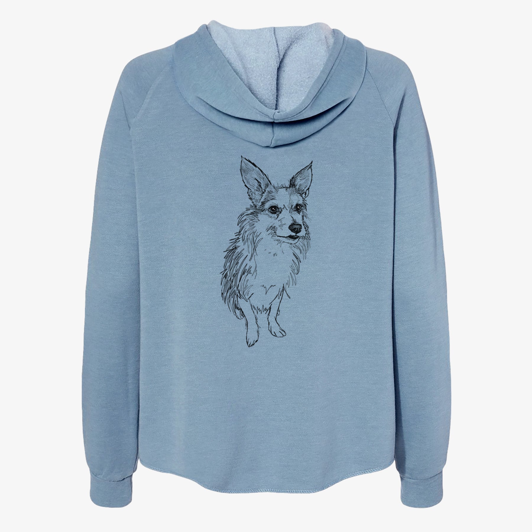 Doodled Lola the Terrier Mix - Women's Cali Wave Zip-Up Sweatshirt