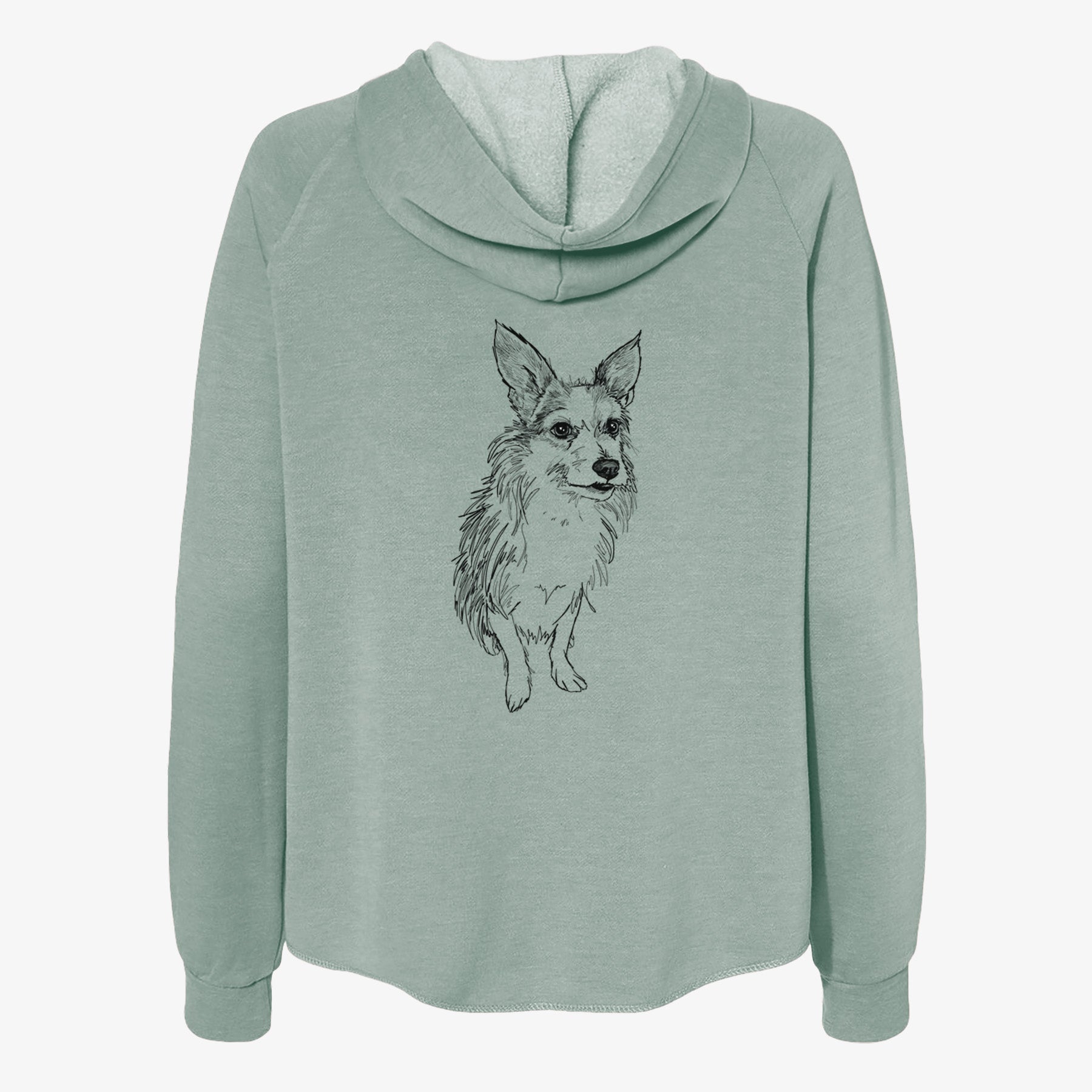 Doodled Lola the Terrier Mix - Women's Cali Wave Zip-Up Sweatshirt