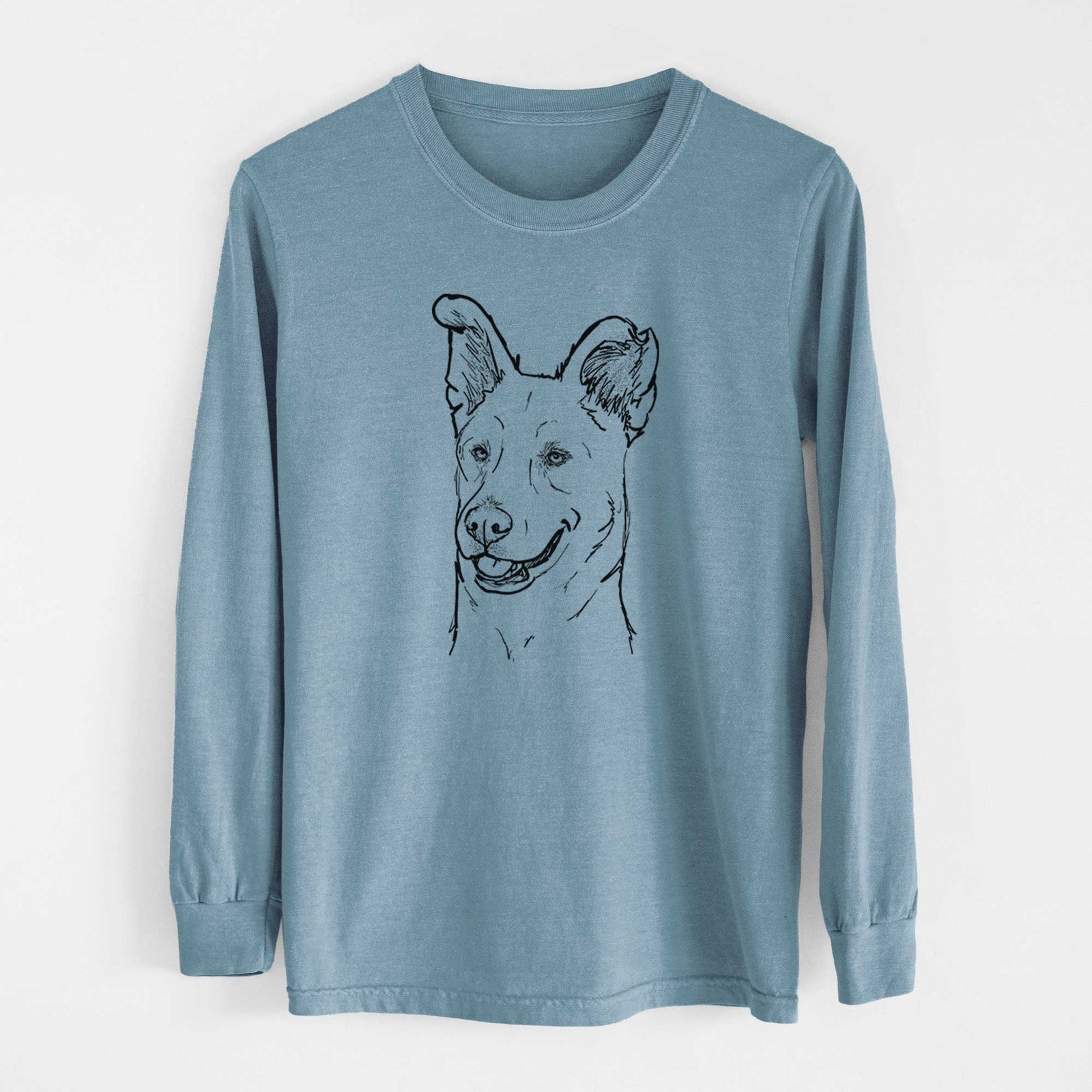Doodled Lola the Shepherd Mix - Heavyweight 100% Cotton Long Sleeve