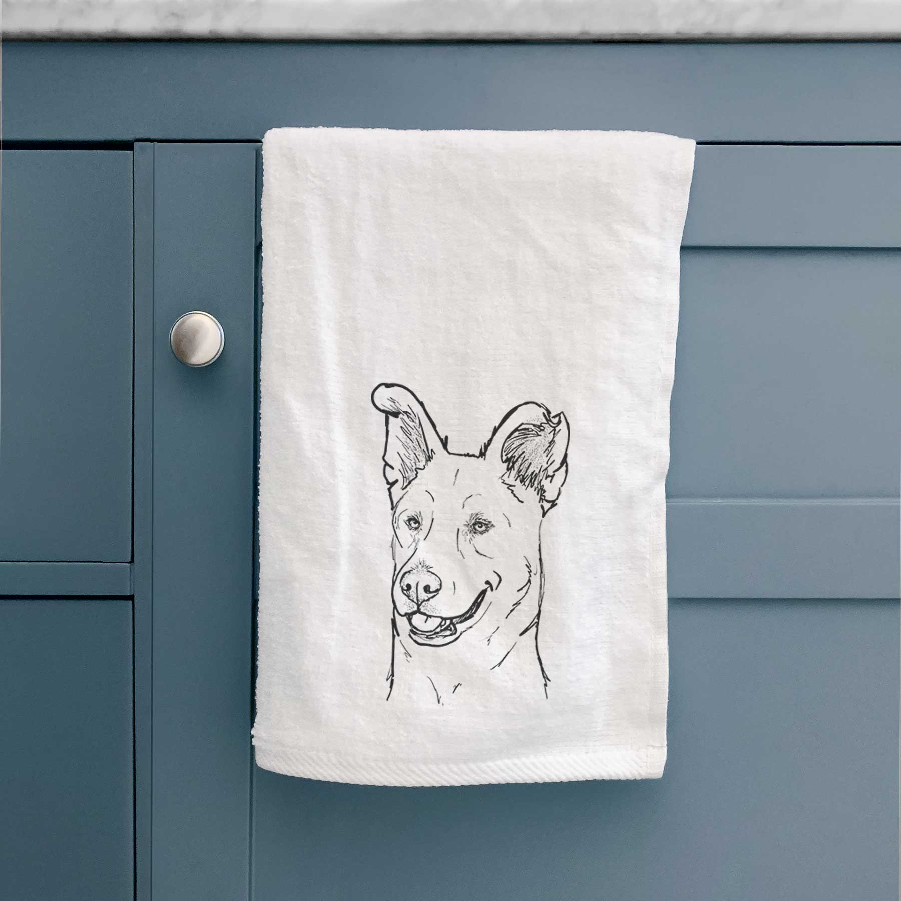 Doodled Lola the Shepherd Mix Decorative Hand Towel