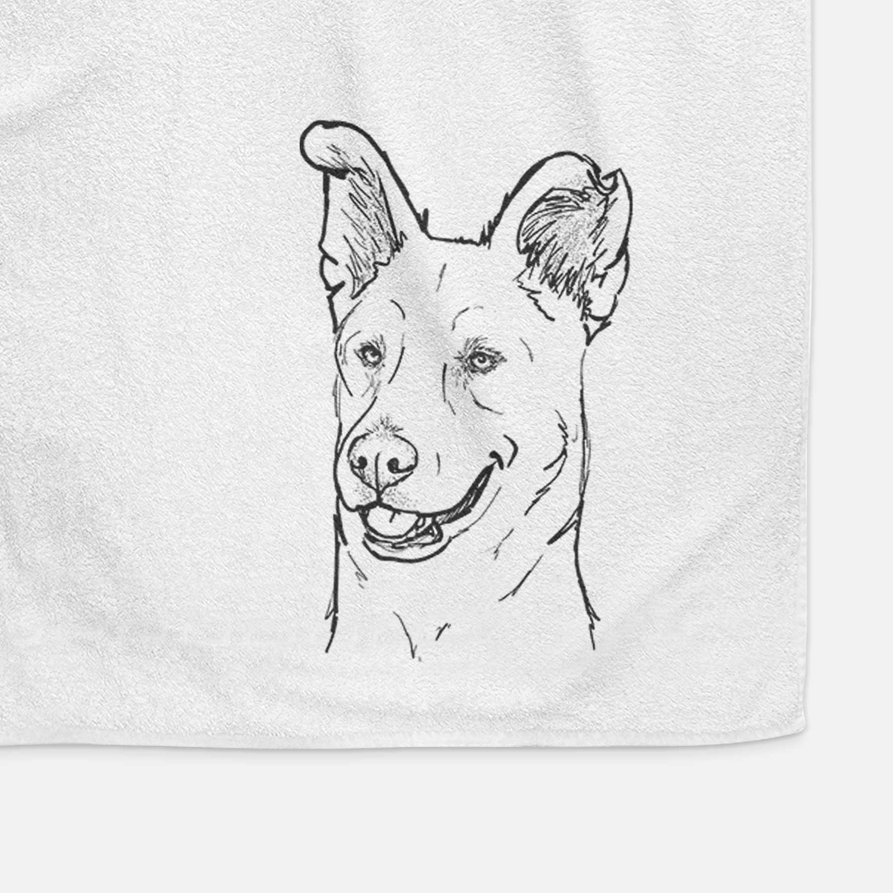 Doodled Lola the Shepherd Mix Decorative Hand Towel