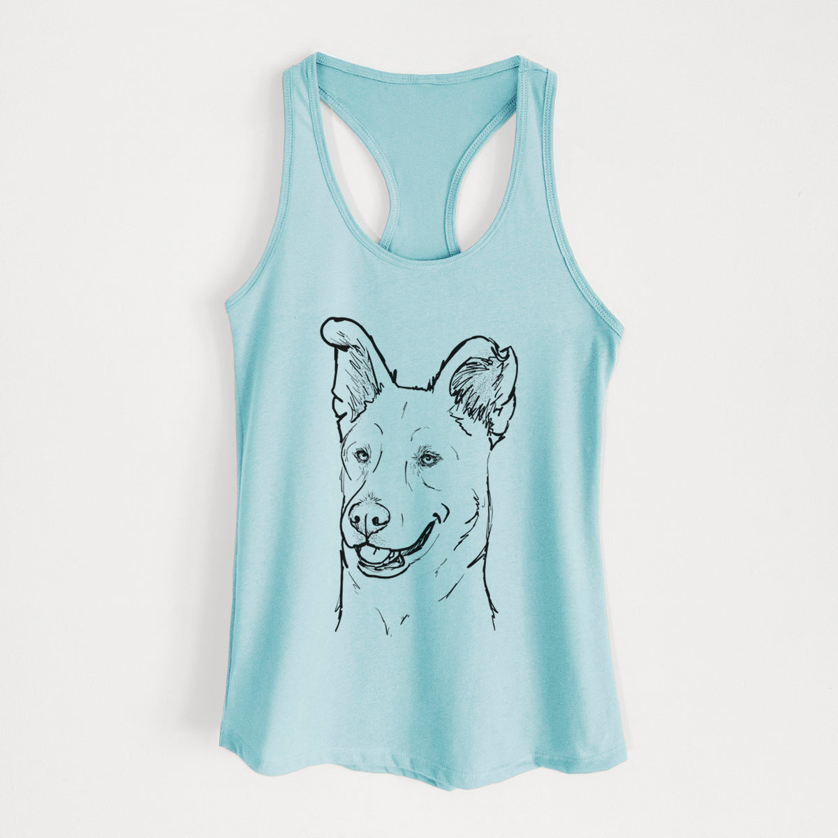 Doodled Lola the Shepherd Mix - Women&#39;s Racerback Tanktop