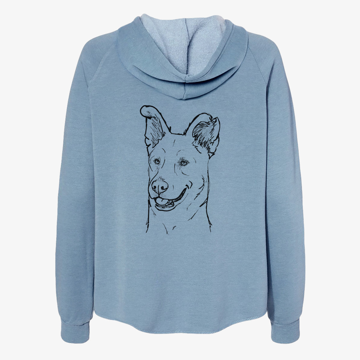 Doodled Lola the Shepherd Mix - Women's Cali Wave Zip-Up Sweatshirt