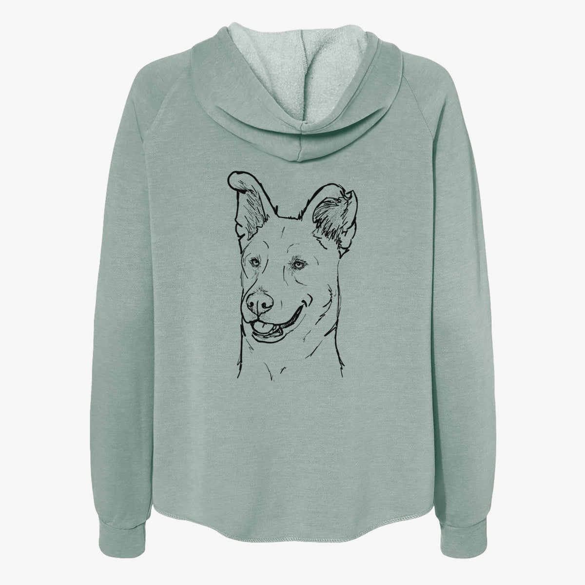 Doodled Lola the Shepherd Mix - Women's Cali Wave Zip-Up Sweatshirt