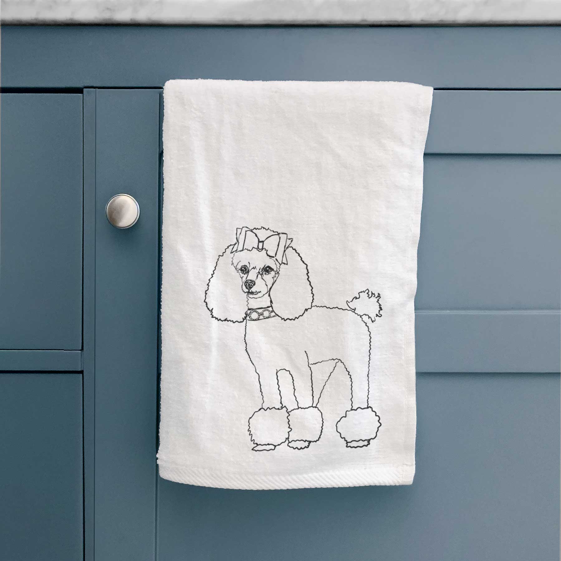 Doodled Lou Lou the Toy Poodle Decorative Hand Towel