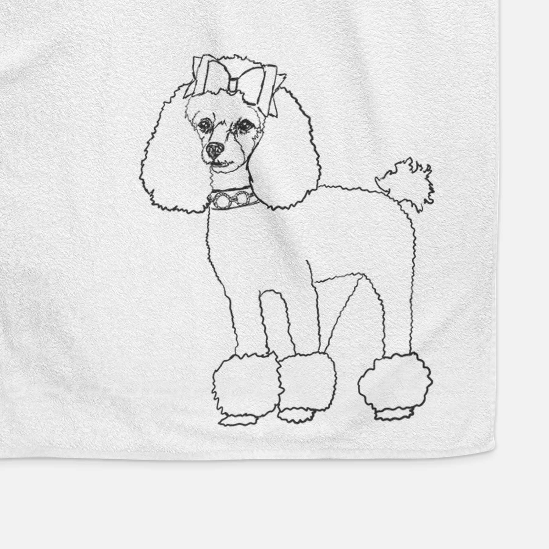 Doodled Lou Lou the Toy Poodle Decorative Hand Towel