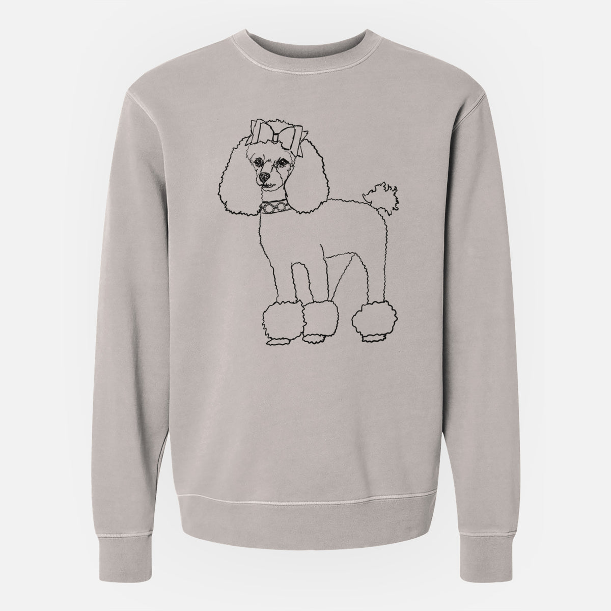Doodled Lou Lou the Toy Poodle - Unisex Pigment Dyed Crew Sweatshirt