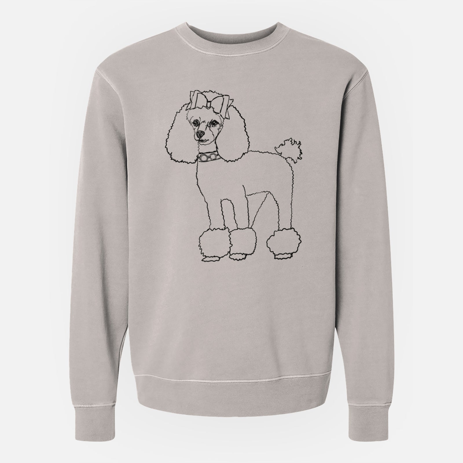 Doodled Lou Lou the Toy Poodle - Unisex Pigment Dyed Crew Sweatshirt