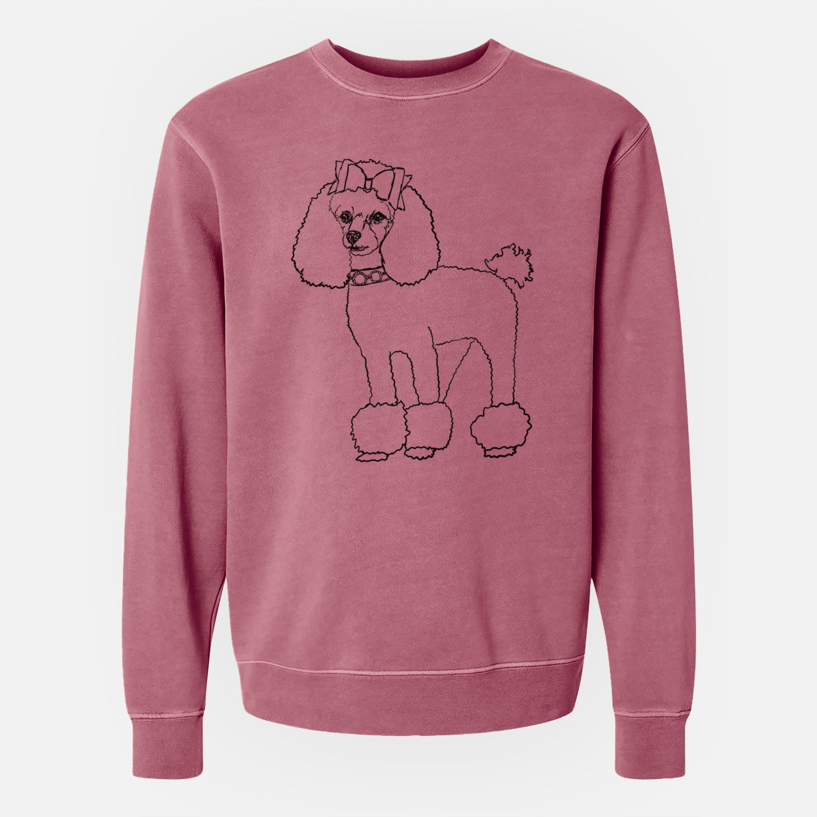 Doodled Lou Lou the Toy Poodle - Unisex Pigment Dyed Crew Sweatshirt