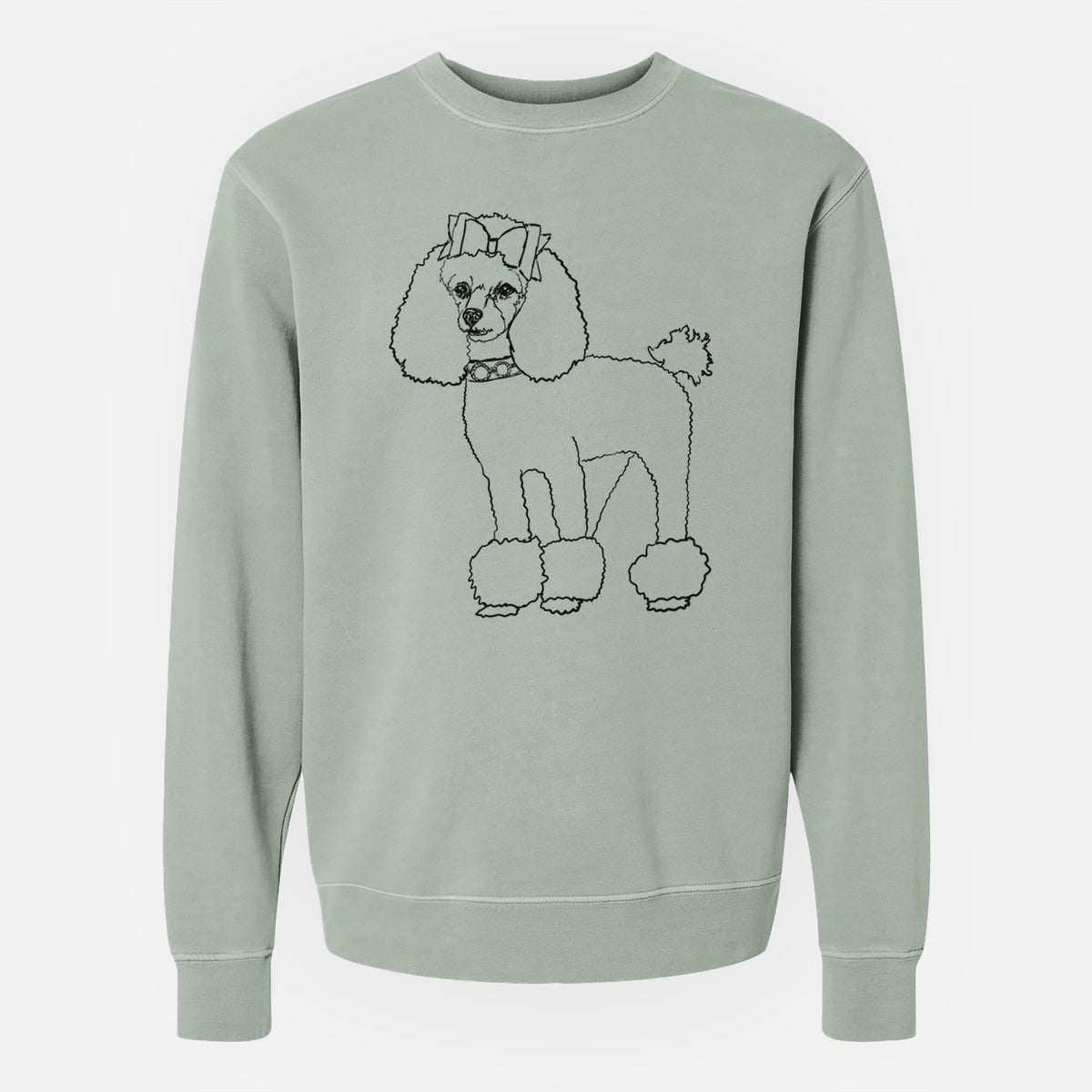 Doodled Lou Lou the Toy Poodle - Unisex Pigment Dyed Crew Sweatshirt