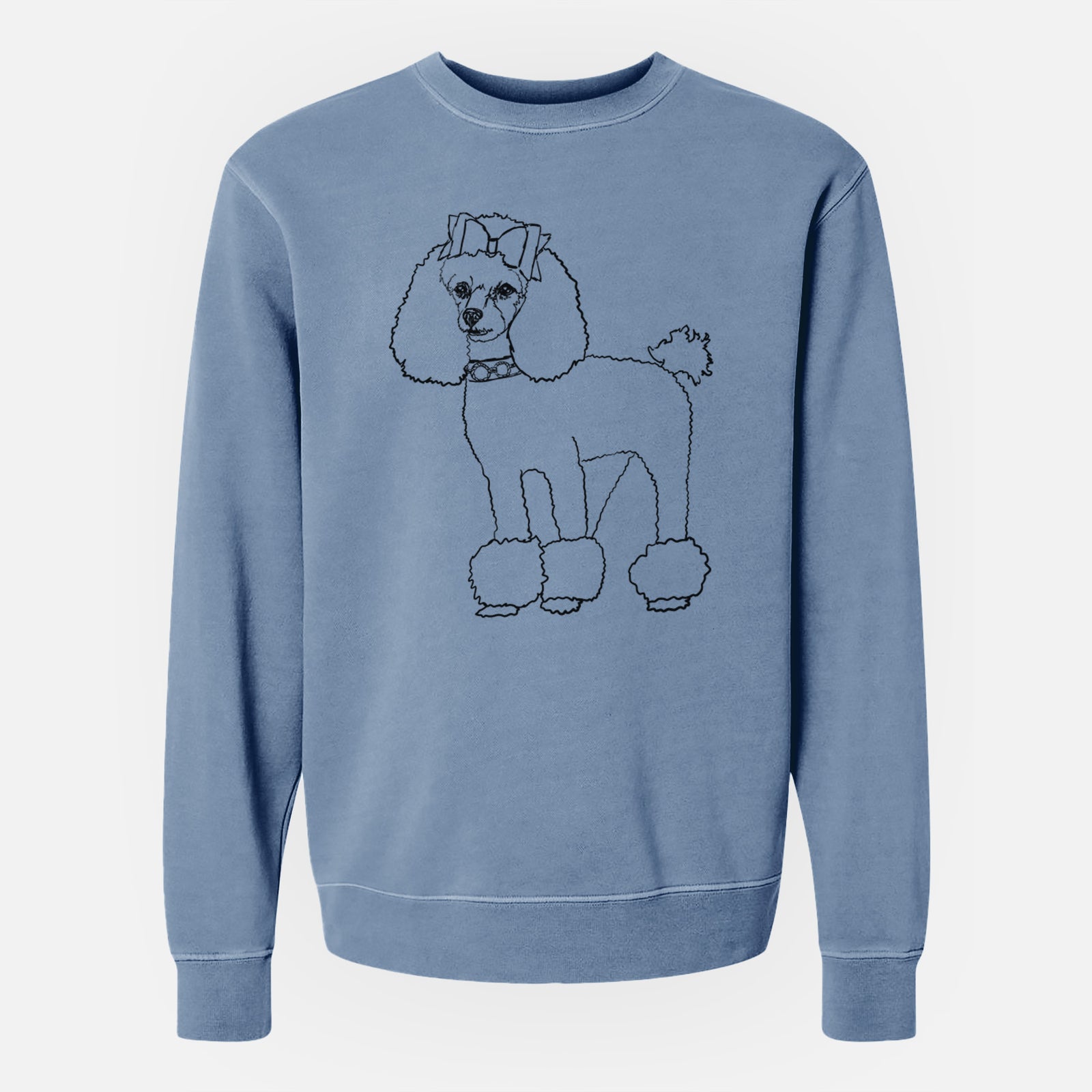 Doodled Lou Lou the Toy Poodle - Unisex Pigment Dyed Crew Sweatshirt
