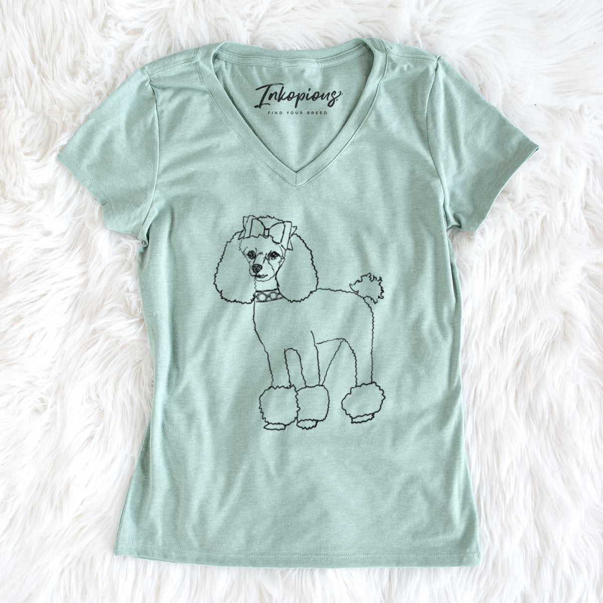 Doodled LouLou the Toy Poodle - Women&#39;s V-neck Shirt