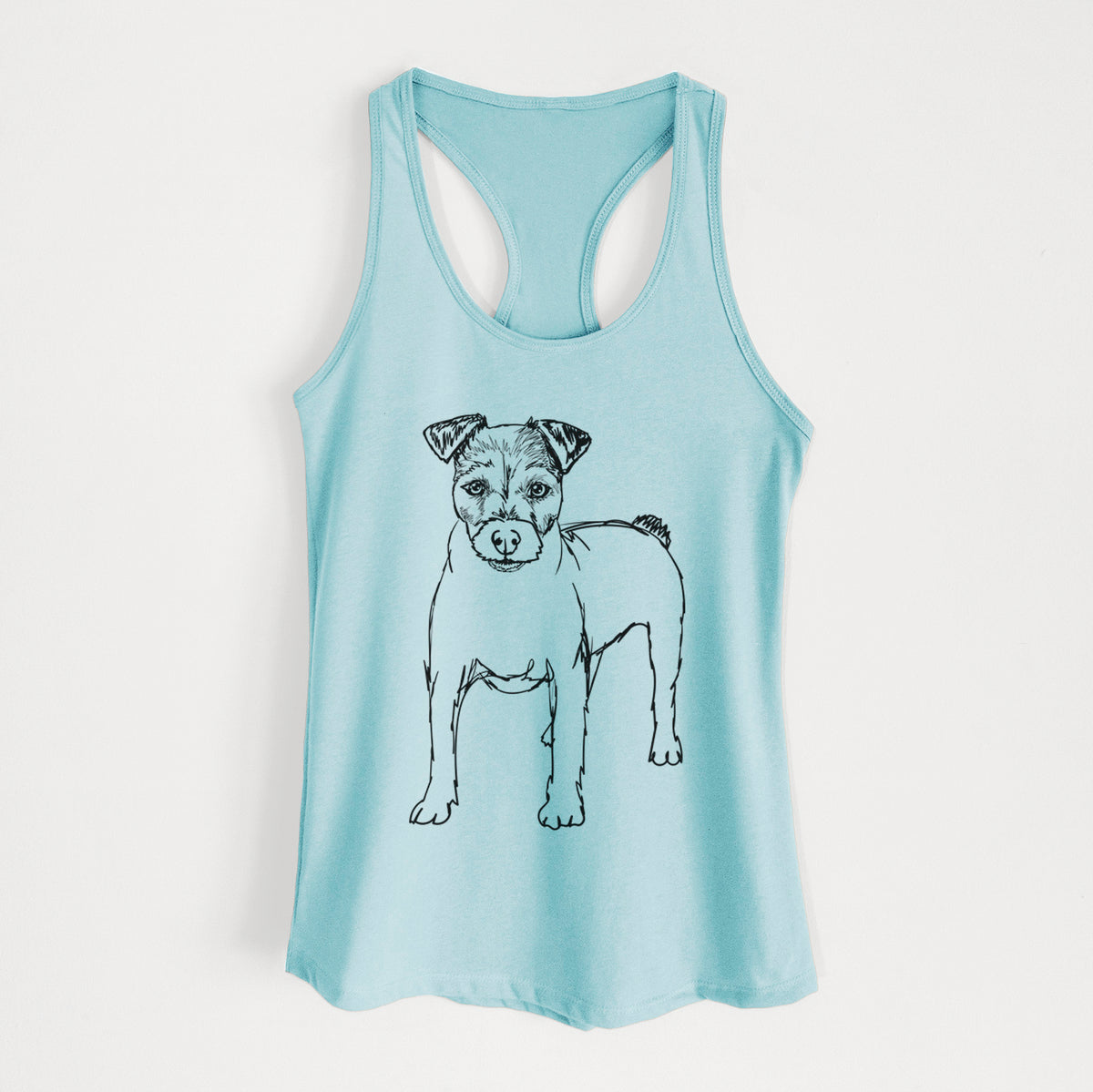 Doodled Lucky the Jack Russell Terrier - Women&#39;s Racerback Tanktop