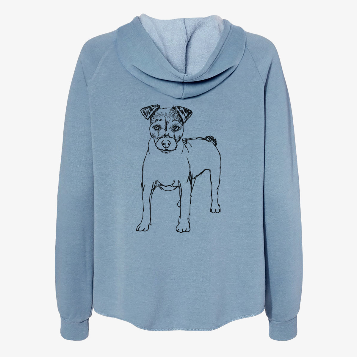 Doodled Lucky the Jack Russell Terrier - Women's Cali Wave Zip-Up Sweatshirt