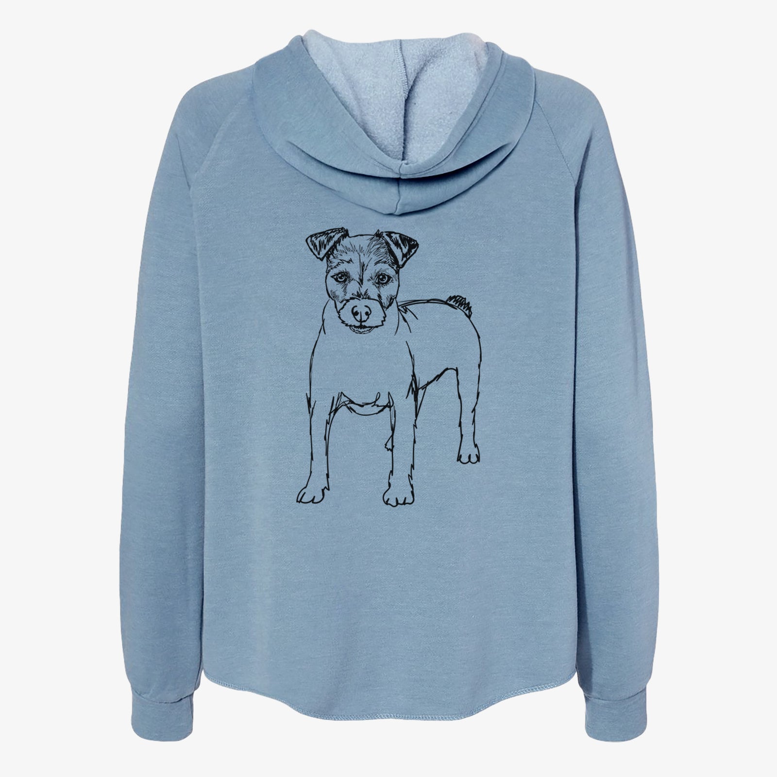 Doodled Lucky the Jack Russell Terrier - Women's Cali Wave Zip-Up Sweatshirt